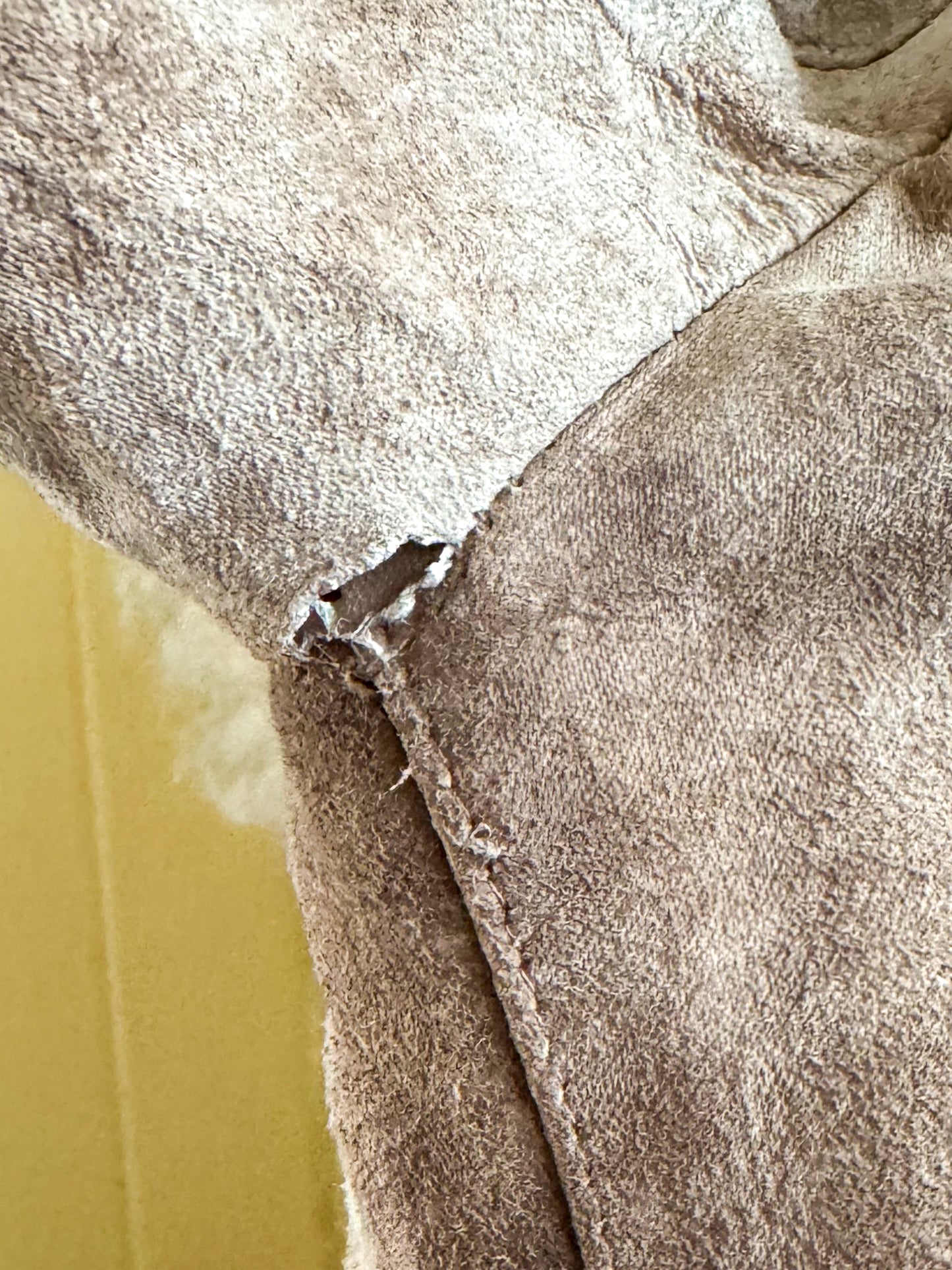 VINTAGE 1970S ENGLISH NATURAL SUEDE SHEEPSKIN LONGLINE WRAP COAT S/M