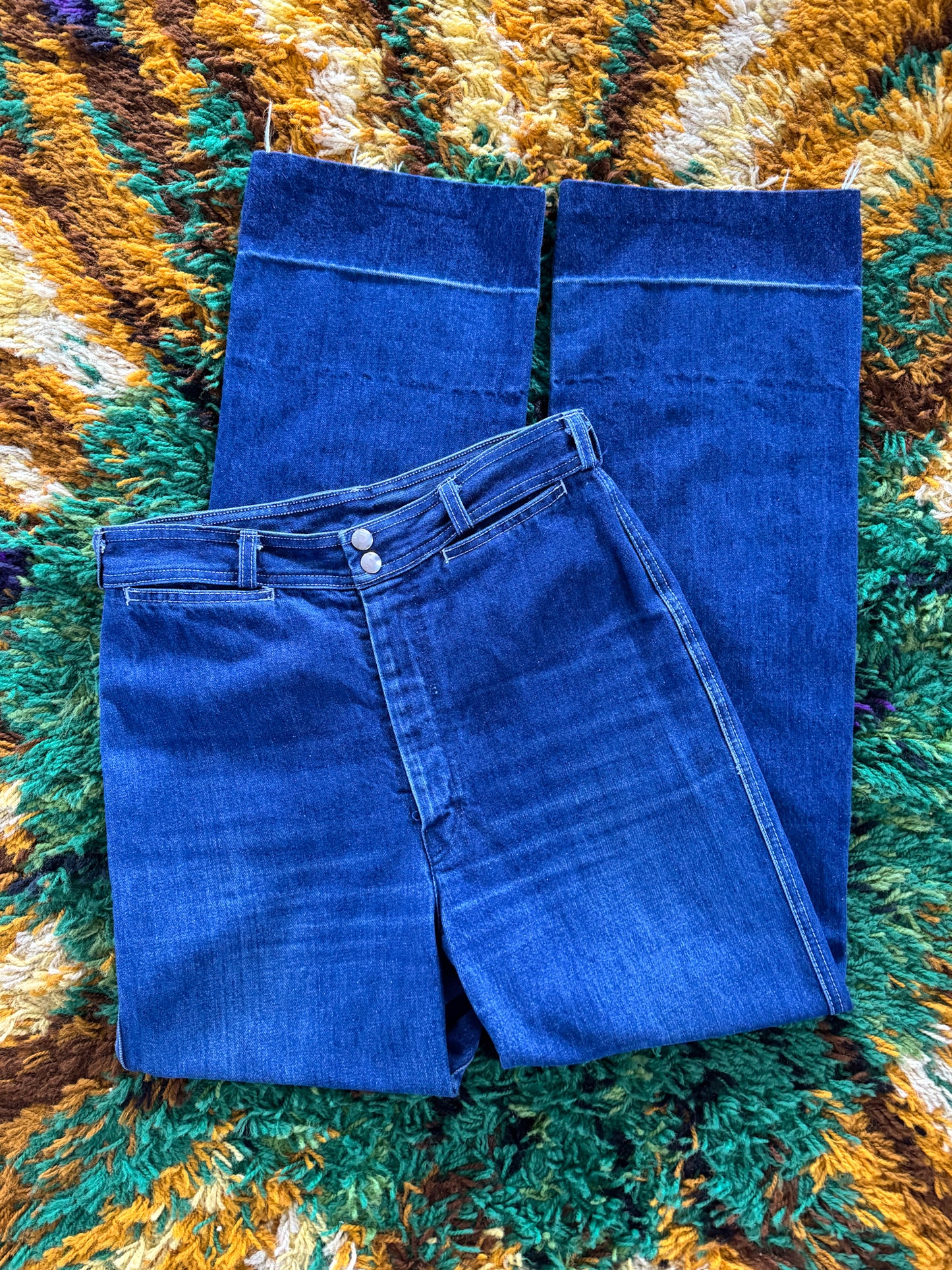 VINTAGE 1980S SCAGGS HIGH WAIST STRAIGHT LEG DENIM JEANS S/M