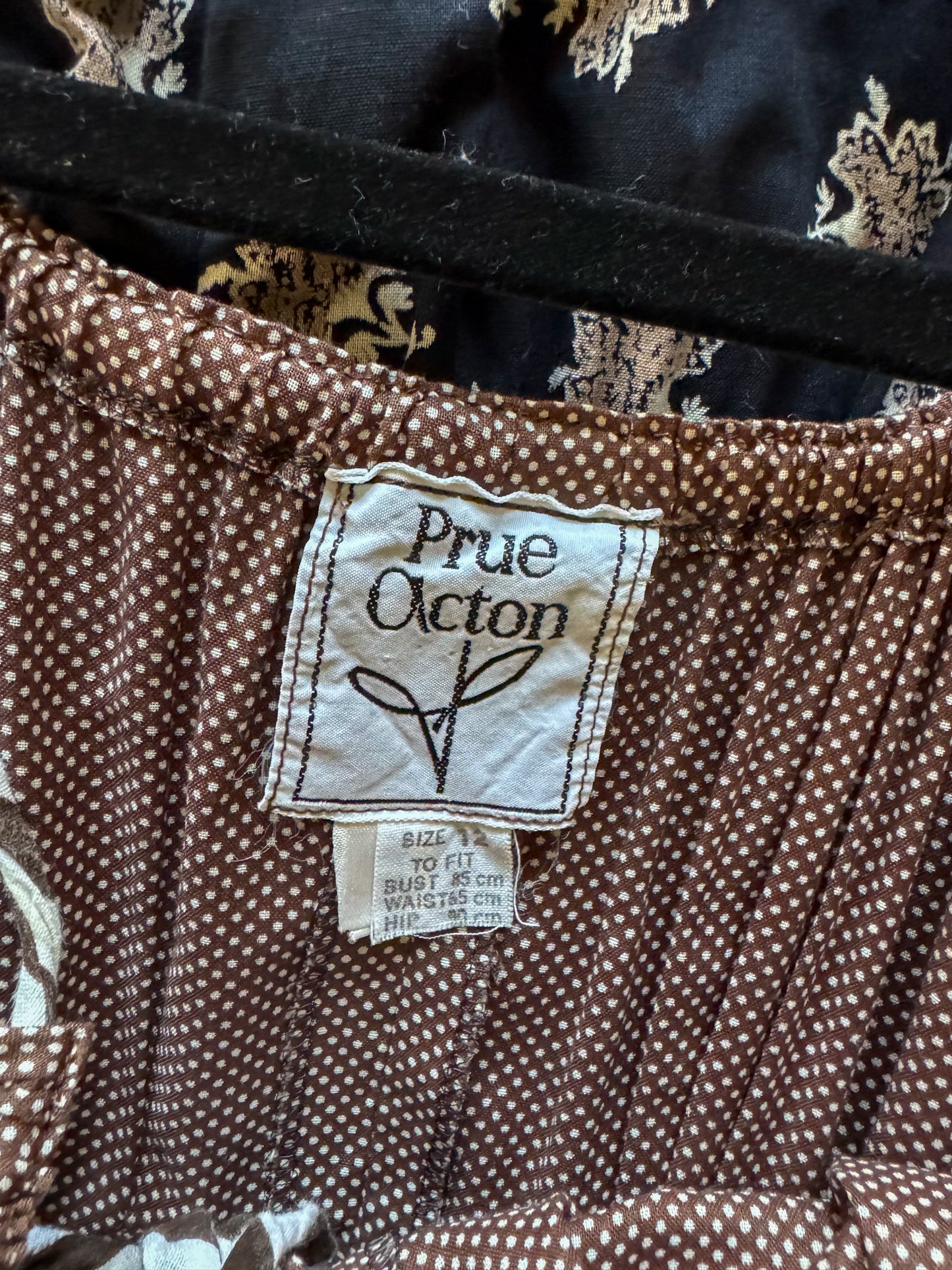 VINTAGE 1970S PRUE ACTON COTTON PATCHWORK TIERED MIDI SUN DRESS S