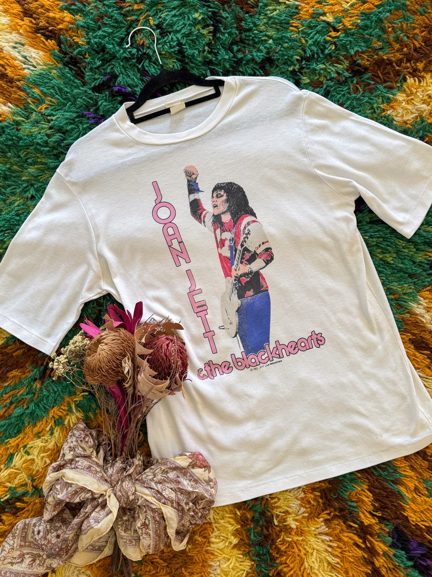 VINTAGE 1980S RARE JOAN JETT AND THE BLACKHEARTS PRINT SOUVENIR TOUR TSHIRT S/M