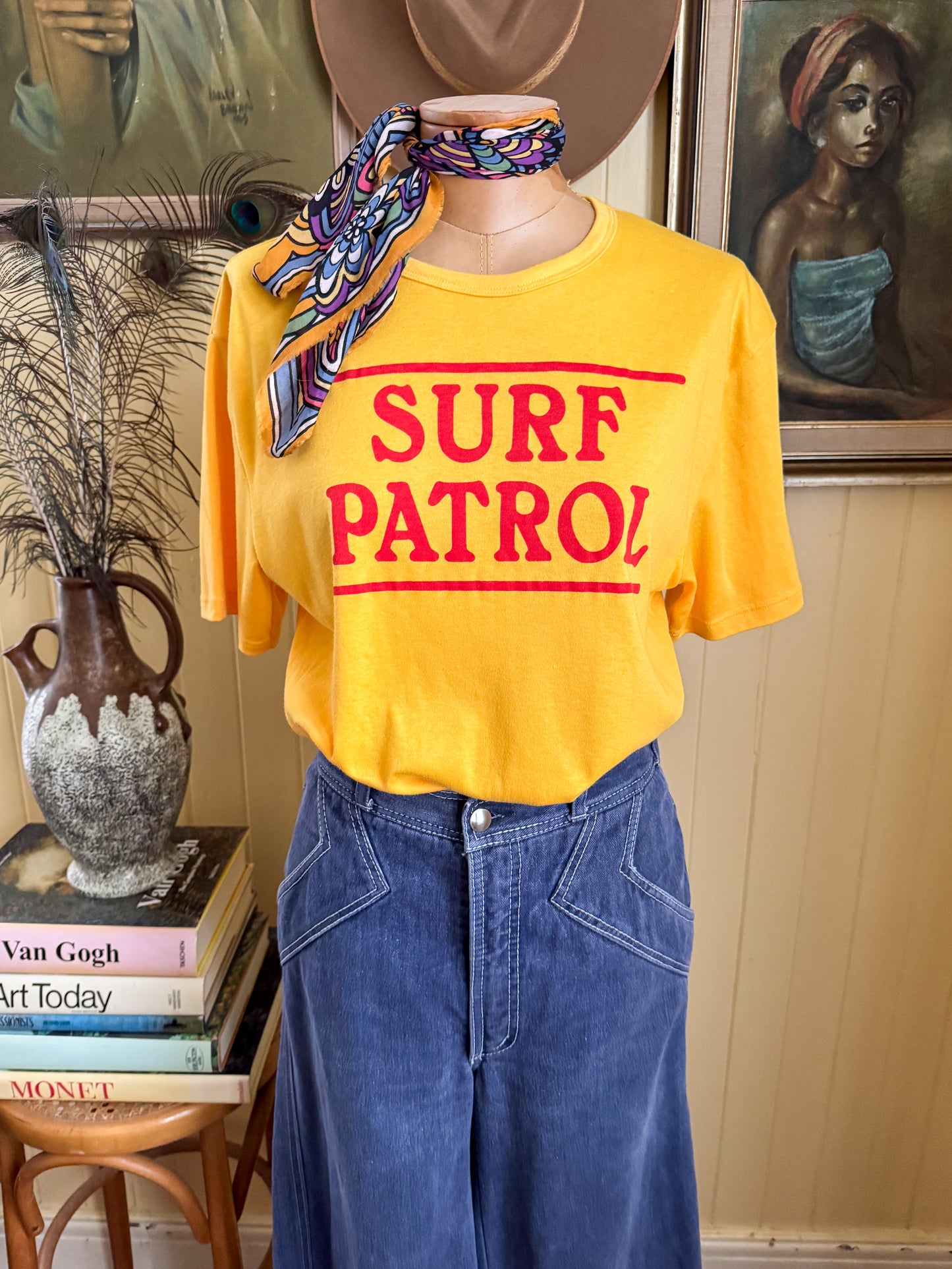 VINTAGE 1980S AUSTRALIAN SURF PATROL RINGER T-SHIRT M
