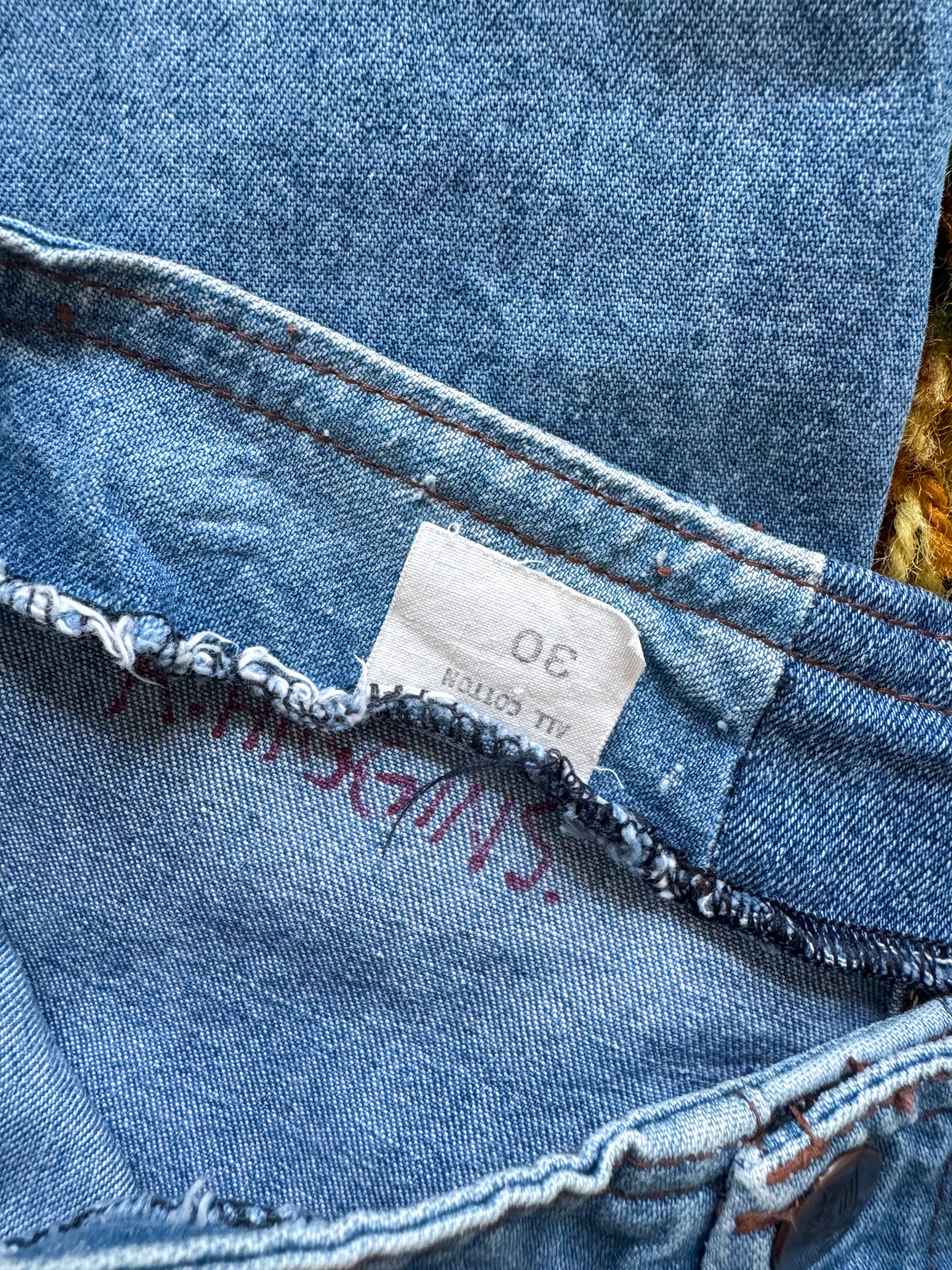 VINTAGE 1970S AMCO WIDE LEG HIGH WAIST FLARE DENIM JEANS S