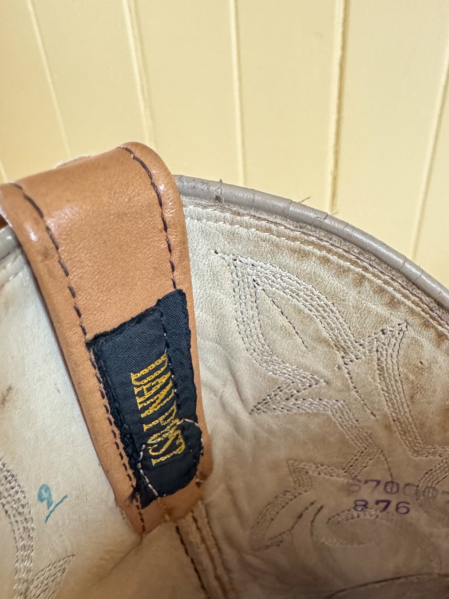 VINTAGE DAN POST EXOTIC PYTHON SNAKESKIN EMBROIDERED LEATHER WESTERN BOOTS 7/38