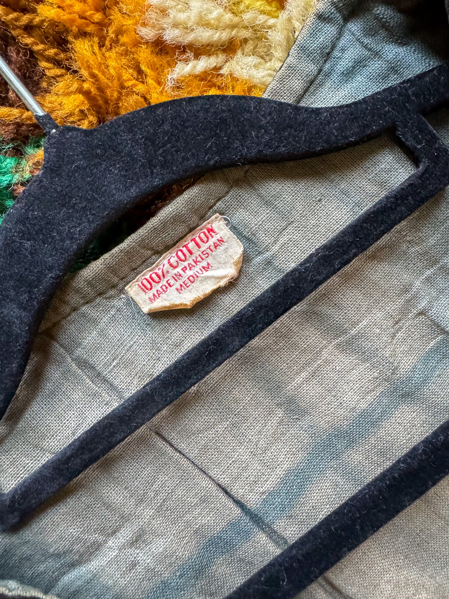 VINTAGE 1960S RARE PAKISTANI HEAVILY EMBROIDERED VELVET JACKET S