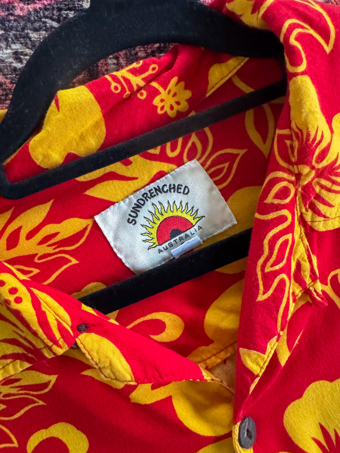 VINTAGE 1990S SUNDRENCHED HAWAIIAN PRINT RAYON OVERSIZED PARTY SHIRT M/L