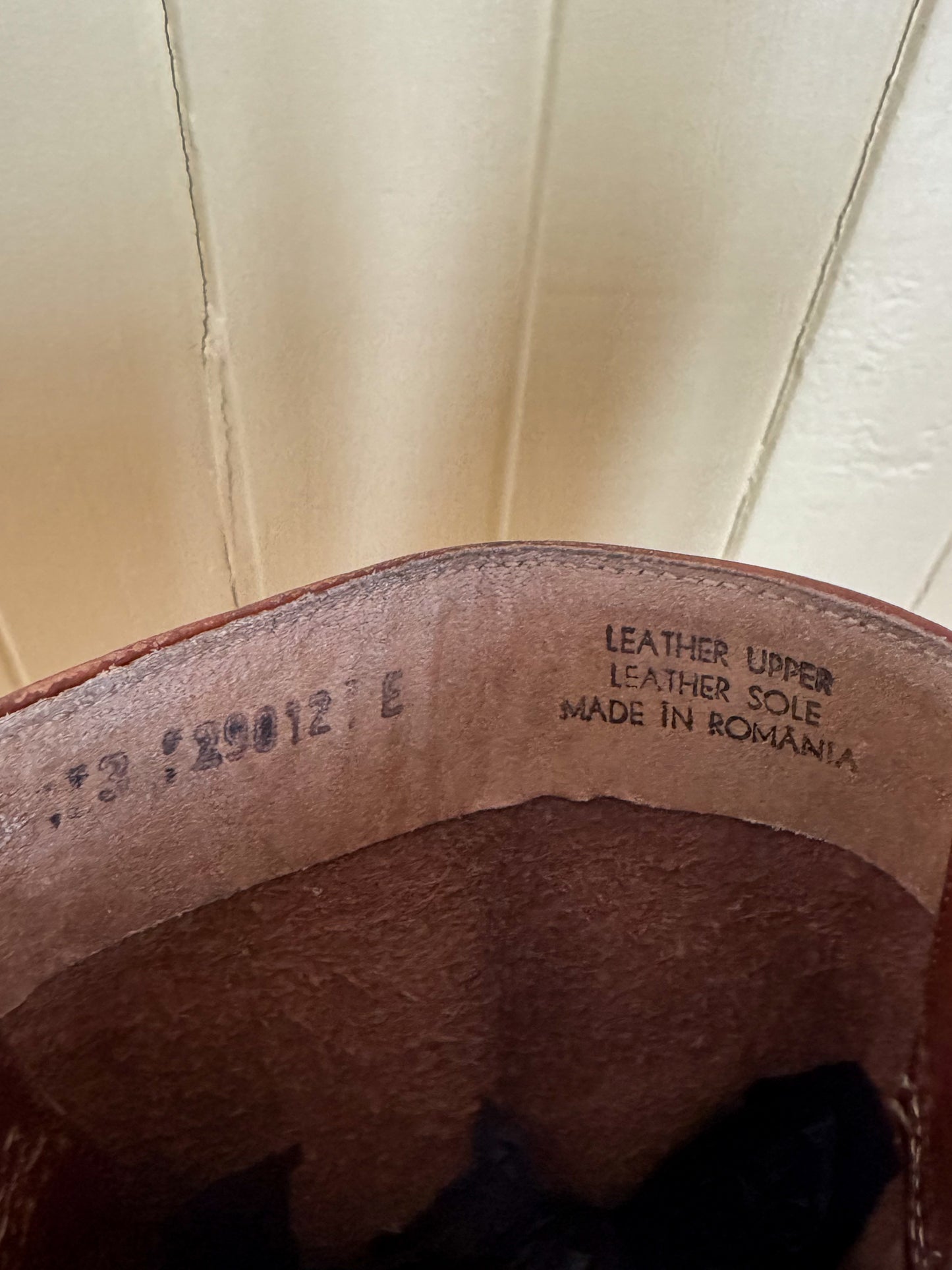 VINTAGE ROMANIAN CAMPUS CHESTNUT LEATHER BLOCK HEEL BOOTS 6.5/37.5