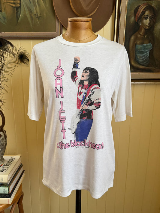 VINTAGE 1980S RARE JOAN JETT AND THE BLACKHEARTS PRINT SOUVENIR TOUR TSHIRT S/M