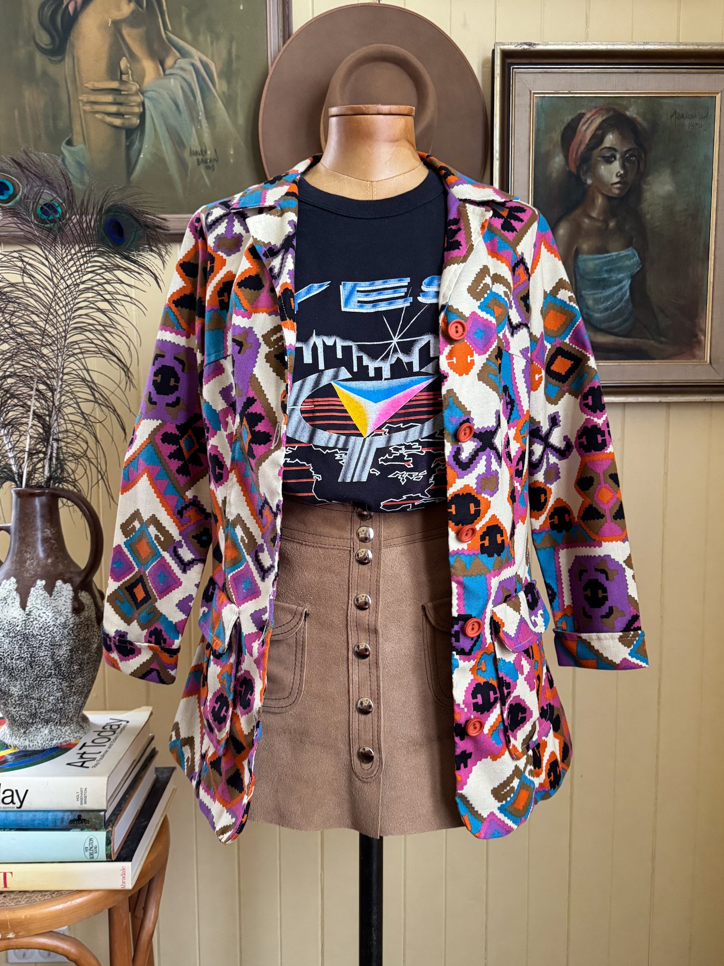 VINTAGE 1980S RARE YES BAND WORLD TOUR PRINT RAGLAN TSHIRT S/M