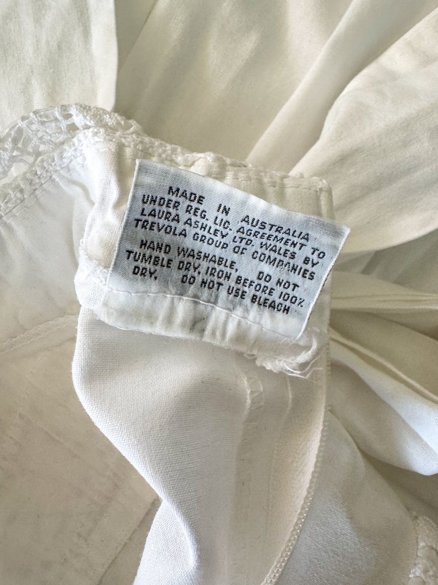 VINTAGE 1970S ENGLISH LAURA ASHLEY COTTON MAXI VICTORIANA PRAIRIE DRESS M