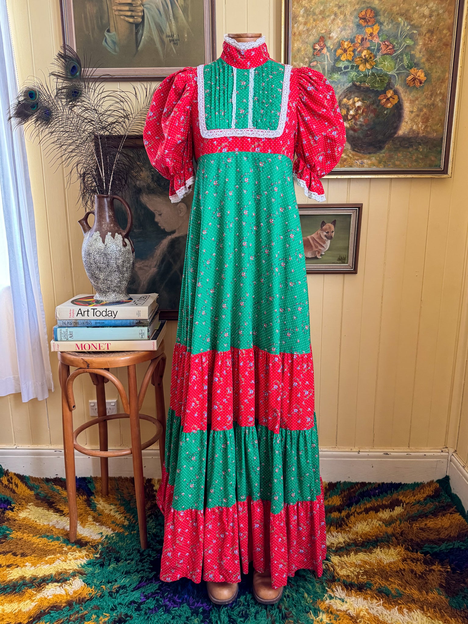 VINTAGE 1970S RARE AUSTRALIAN LAURA ASHLEY COTTON PRAIRIE MAXI DRESS S –  Dreamer Bohemia