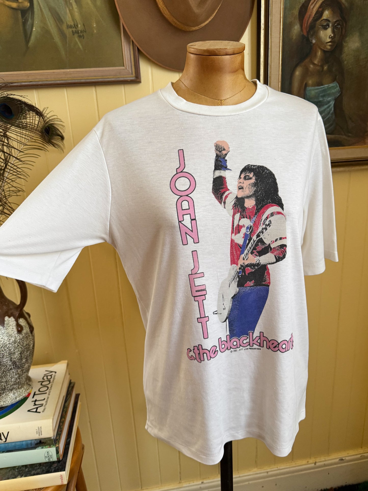 VINTAGE 1980S RARE JOAN JETT AND THE BLACKHEARTS PRINT SOUVENIR TOUR TSHIRT S/M