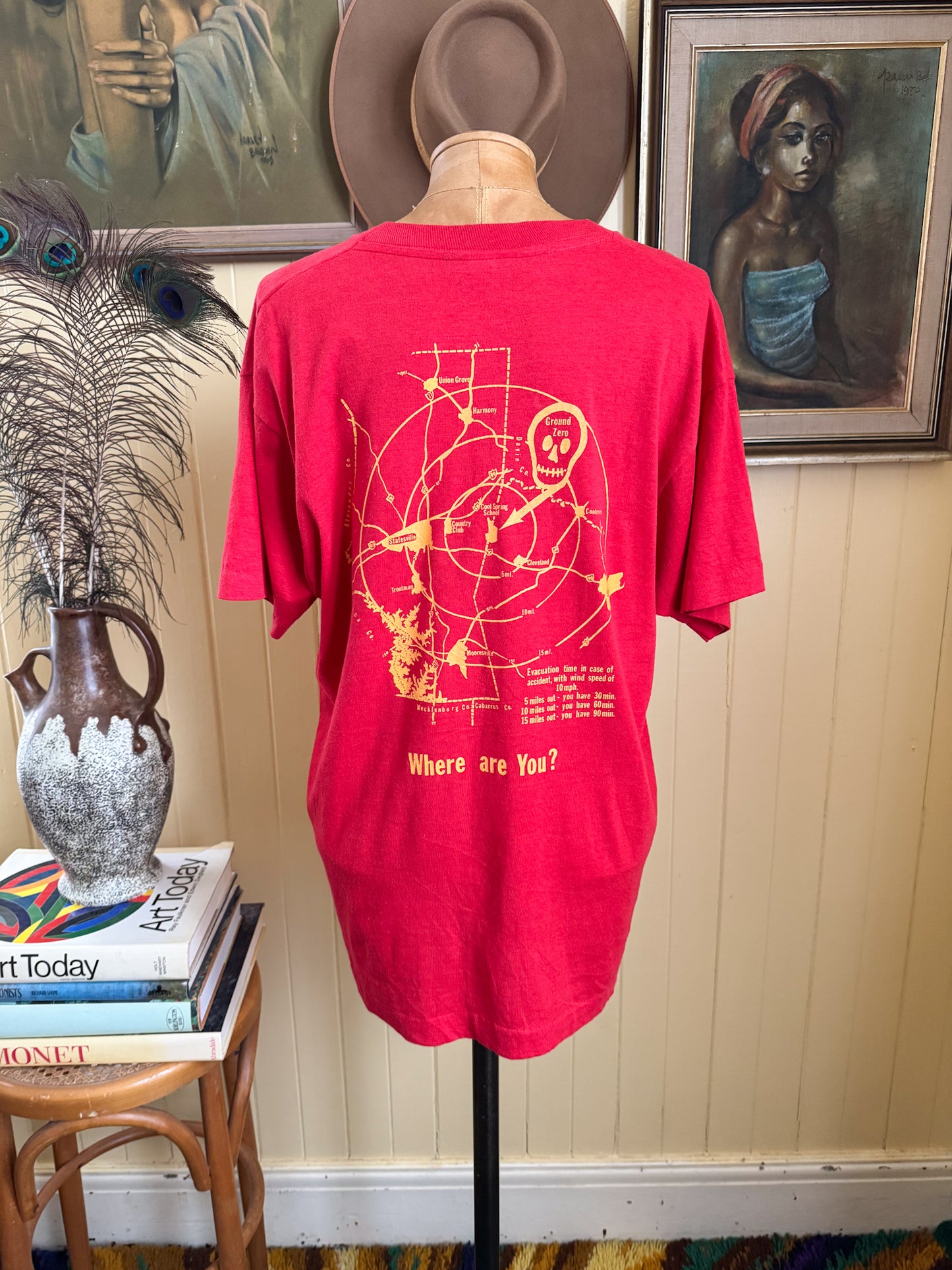 VINTAGE 1980S NO TOXIC WASTE PRINT ACTIVISM SINGLE STITCH T-SHIRT M/L