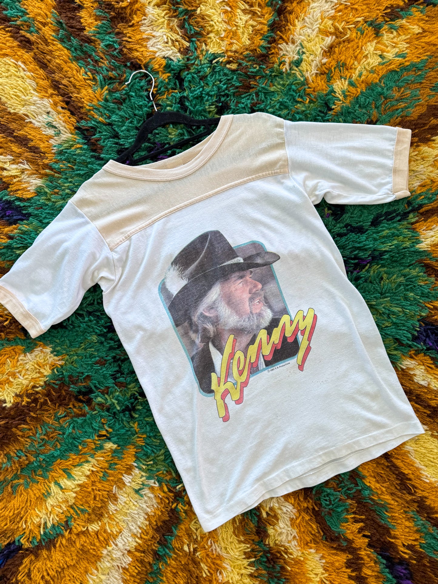 VINTAGE 1981 RARE KENNY ROGERS NORTH AMERICAN TOUR PRINT SOUVENIR TOUR TSHIRT S/M