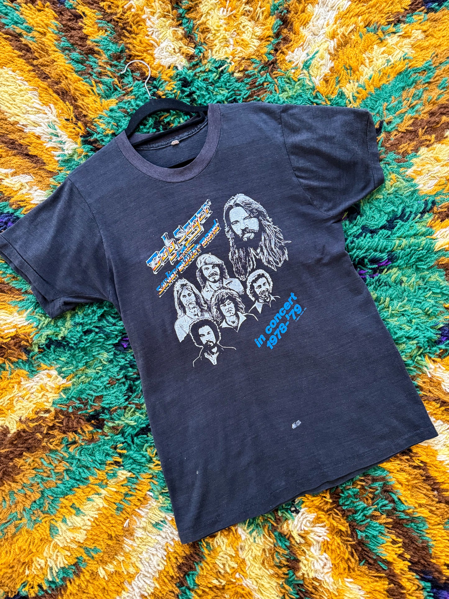 VINTAGE 1978 BOB SEGER + THE SILVER BULLET BAND PRINT SOUVENIR TSHIRT S/M