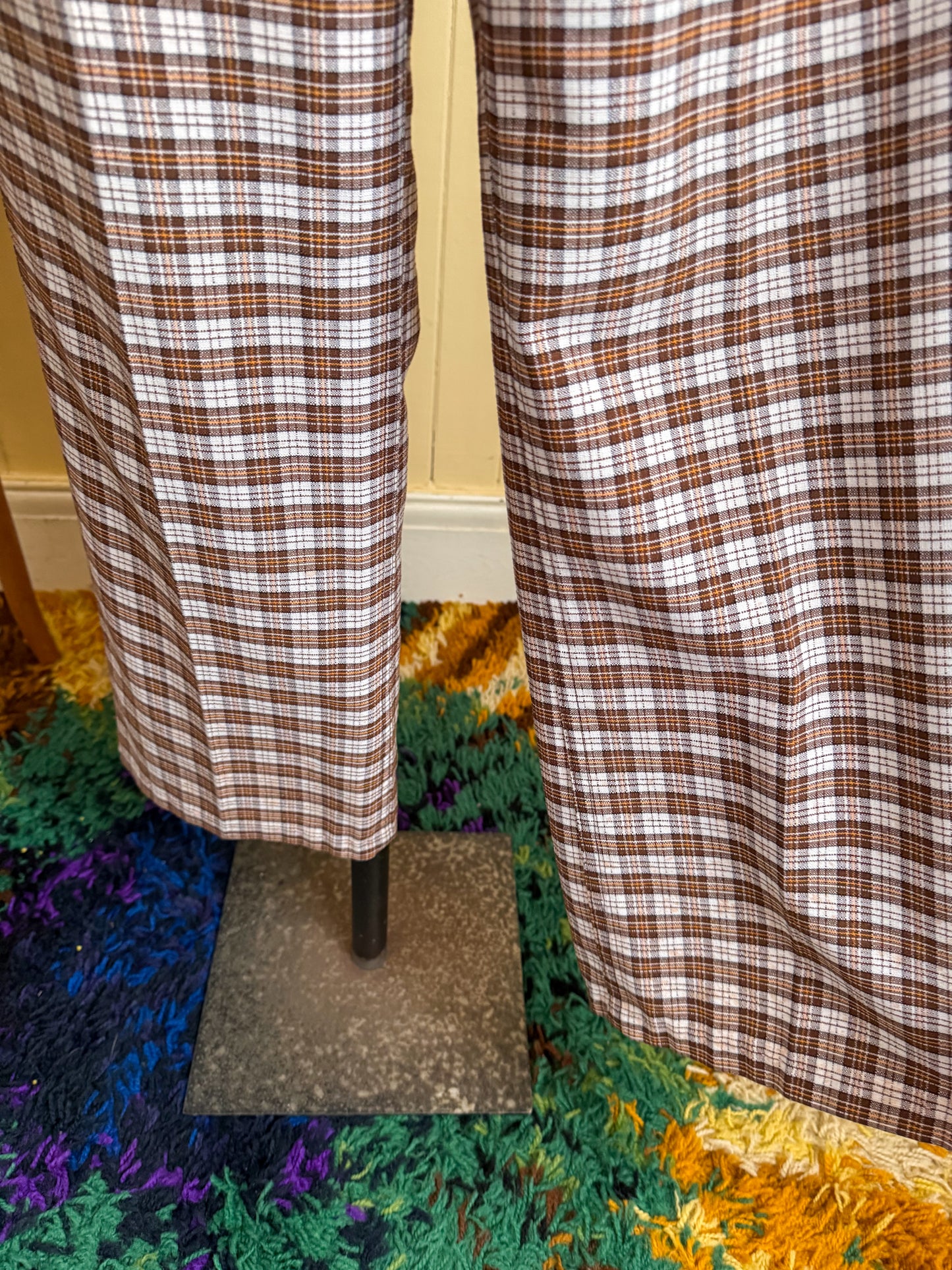 VINTAGE 1970S LEVI’S GENTLEMAN’S JEANS PLAID CHECK PANTS M/L