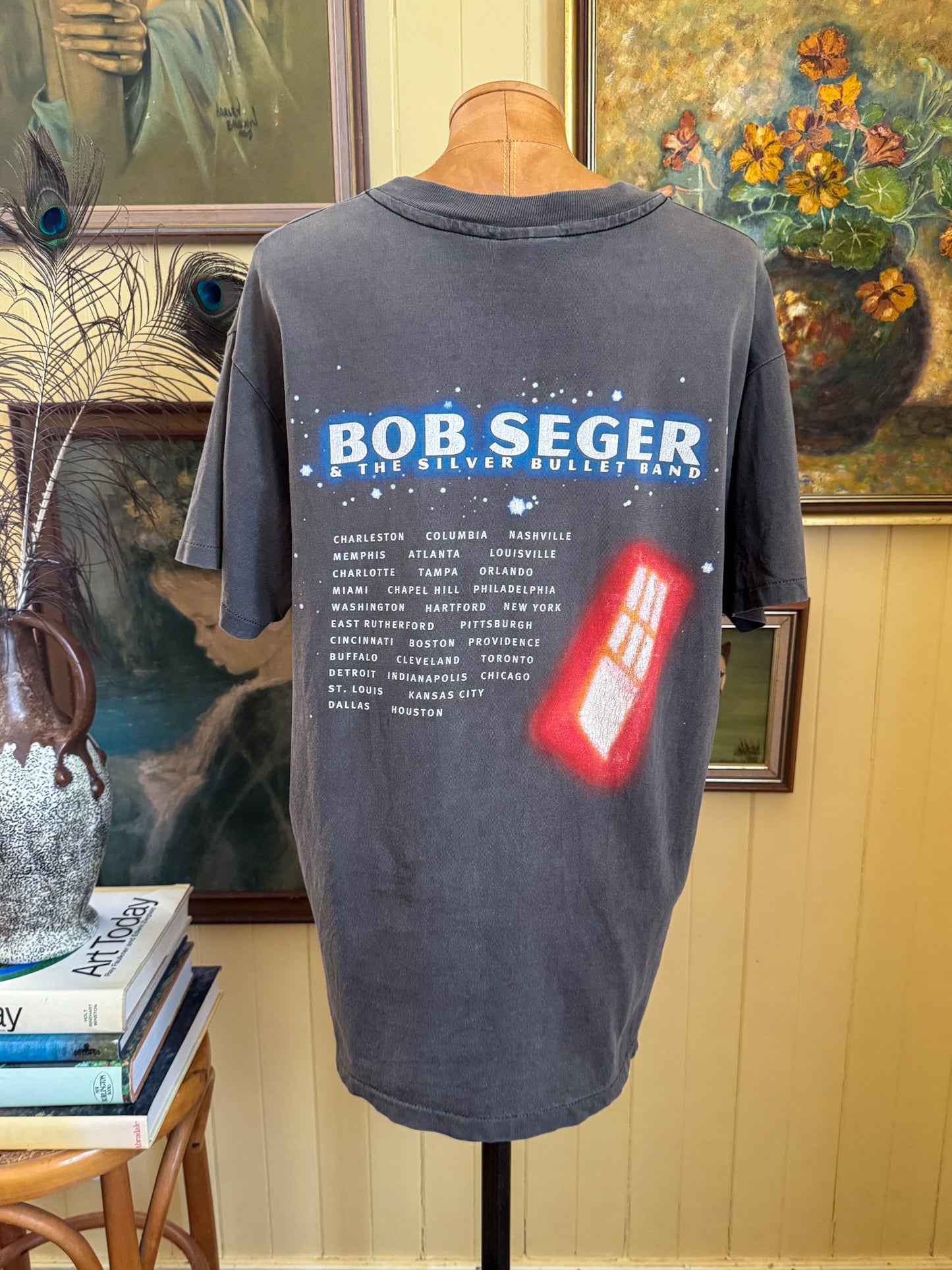 VINTAGE 1996 BOB SEGER AND THE SILVER BULLET BAND NORTH AMERICAN TOUR PRINT SINGLE STITCH TSHIRT M/L/XL