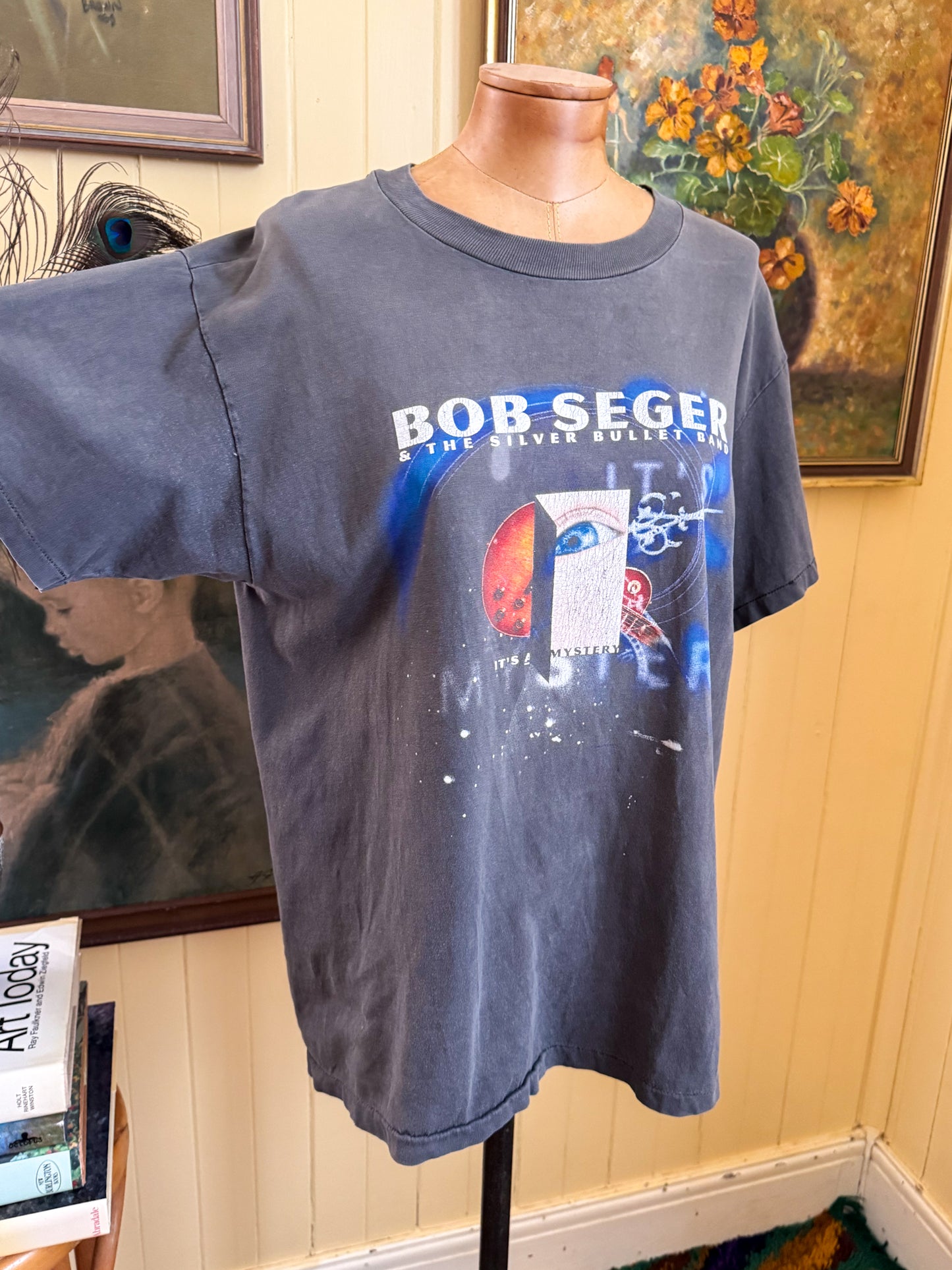 VINTAGE 1996 BOB SEGER AND THE SILVER BULLET BAND NORTH AMERICAN TOUR PRINT SINGLE STITCH TSHIRT M/L/XL