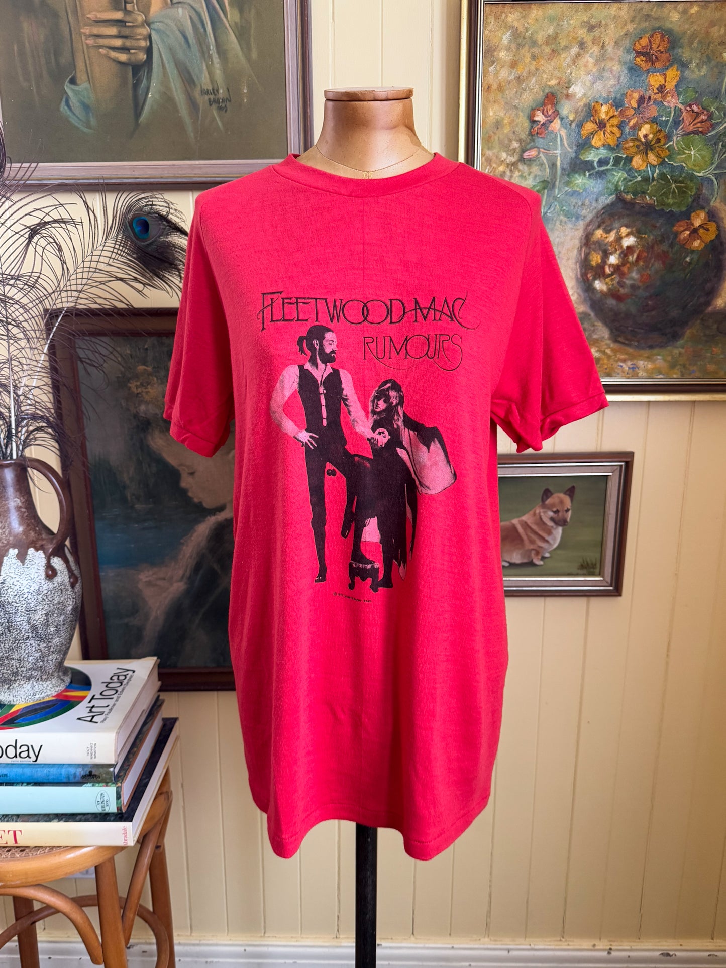 VINTAGE 1977 ULTRA RARE AUSTRALIAN FLEETWOOD MAC RUMOURS PRINT SINGLE STITCH TSHIRT M/L