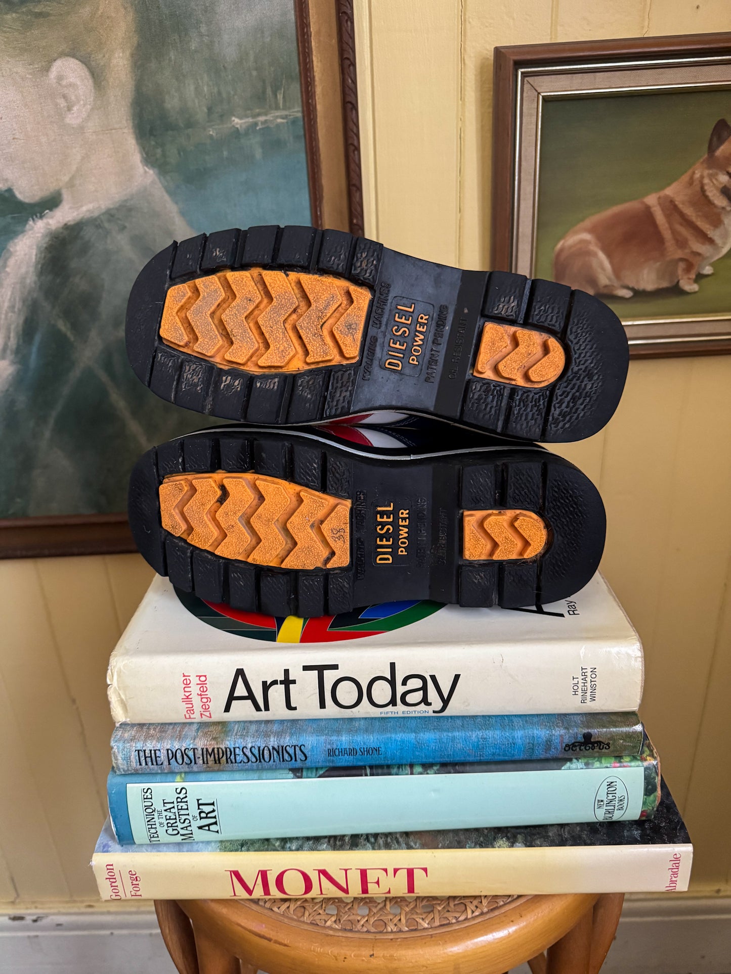 VINTAGE 1990S RARE ITALIAN VANGUARD UNION JACK LEATHER PLATFORM DIESEL SOLE BOOTS 8/38-39