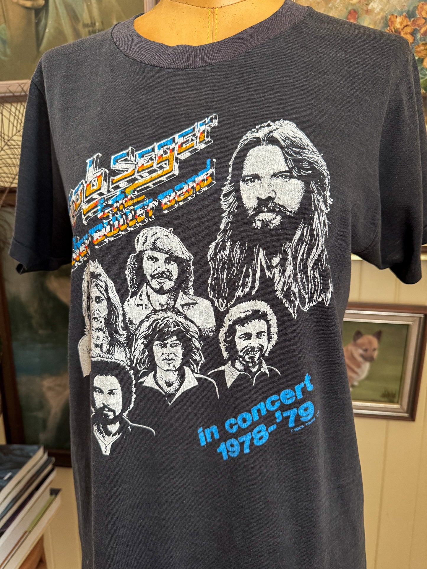 VINTAGE 1978 BOB SEGER + THE SILVER BULLET BAND PRINT SOUVENIR TSHIRT S/M