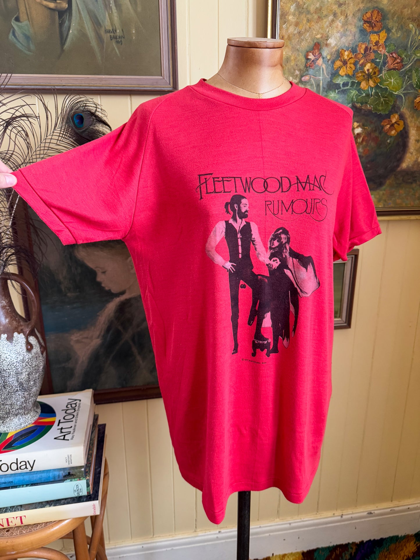 VINTAGE 1977 ULTRA RARE AUSTRALIAN FLEETWOOD MAC RUMOURS PRINT SINGLE STITCH TSHIRT M/L