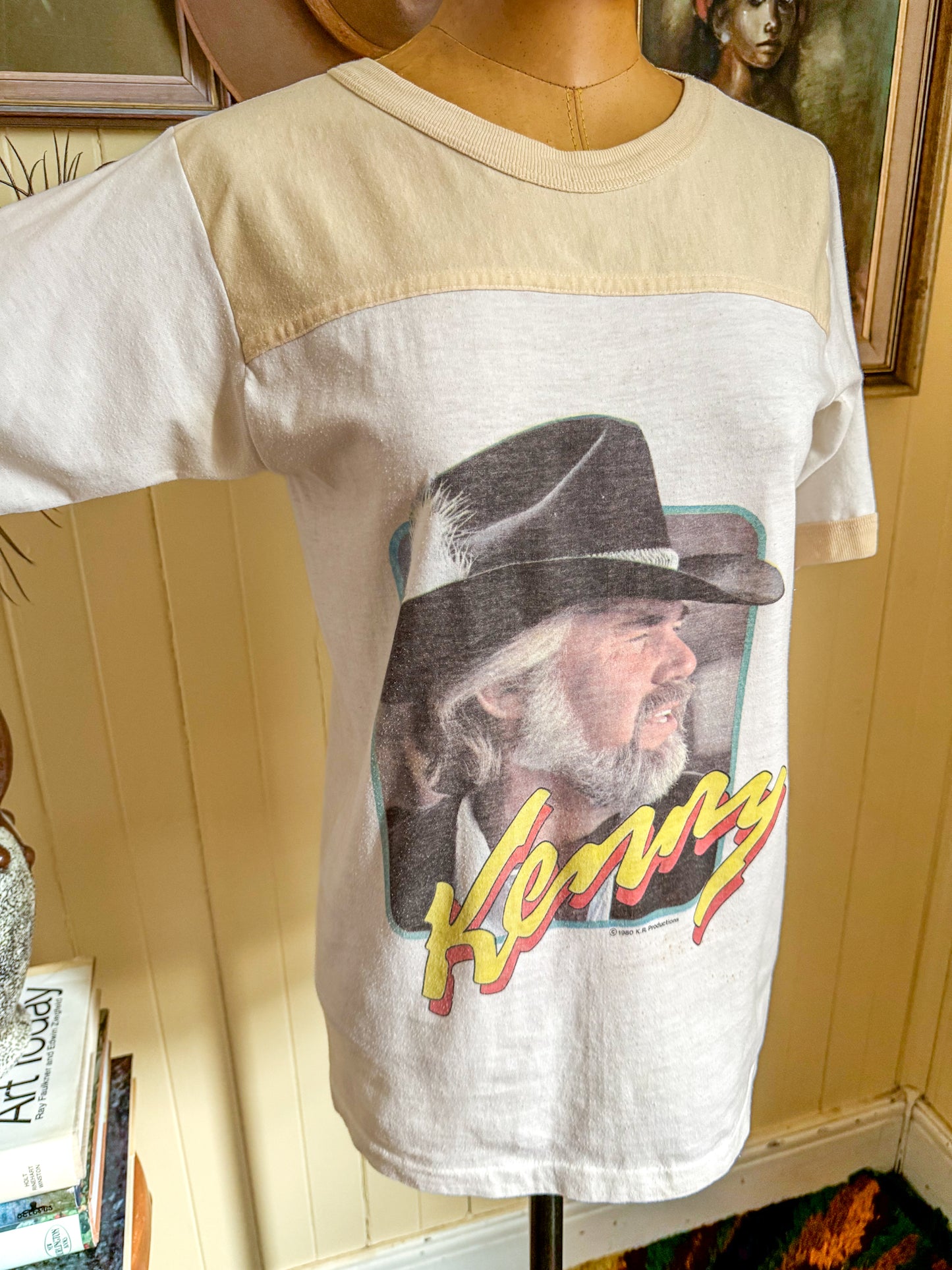 VINTAGE 1981 RARE KENNY ROGERS NORTH AMERICAN TOUR PRINT SOUVENIR TOUR TSHIRT S/M