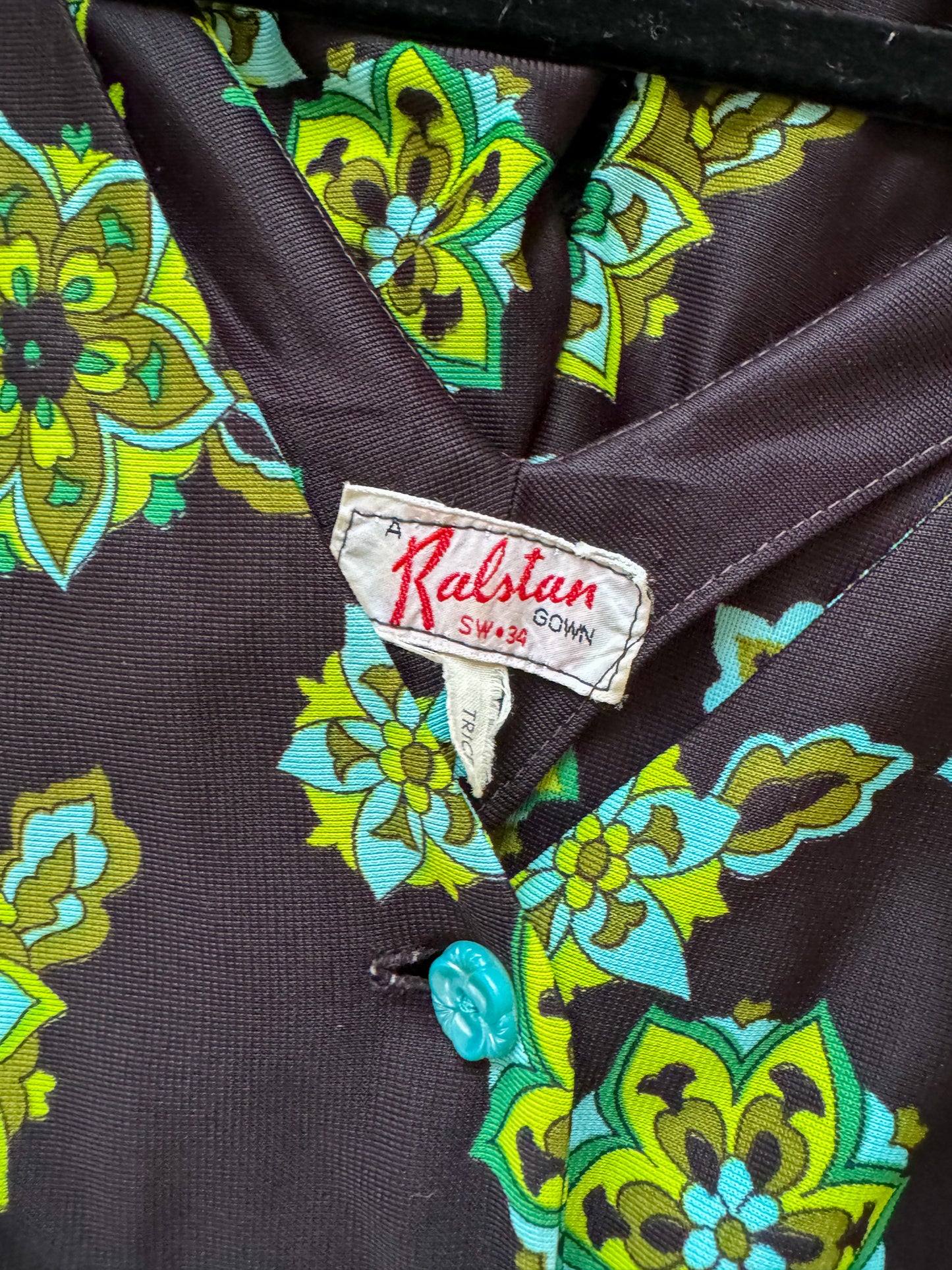 VINTAGE 1960S RALSTON TRICEL PSYCHEDELIC PRINT WIDE LEG JUMPSUIT M/L