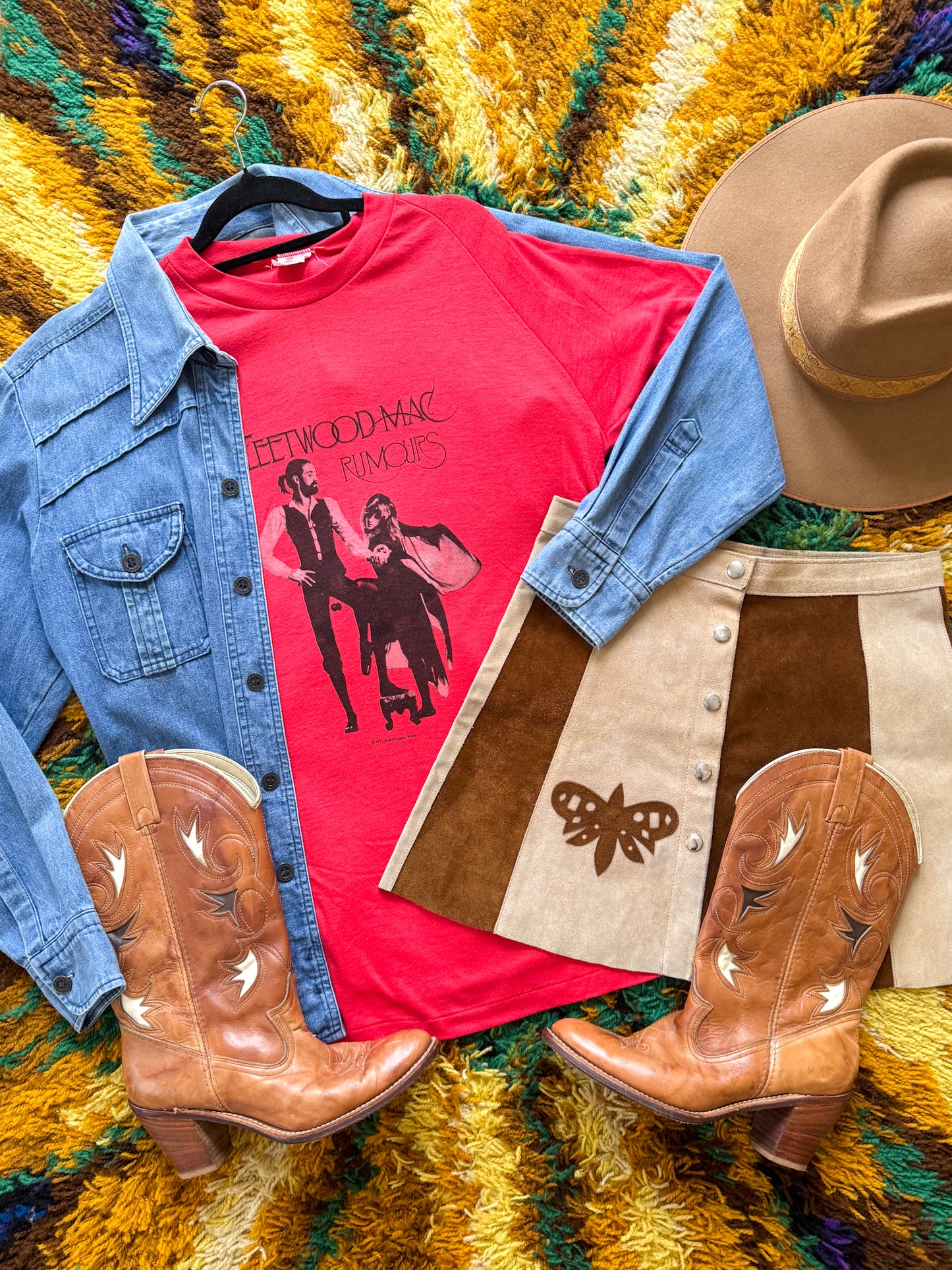 VINTAGE 1977 ULTRA RARE AUSTRALIAN FLEETWOOD MAC RUMOURS PRINT SINGLE STITCH TSHIRT M/L