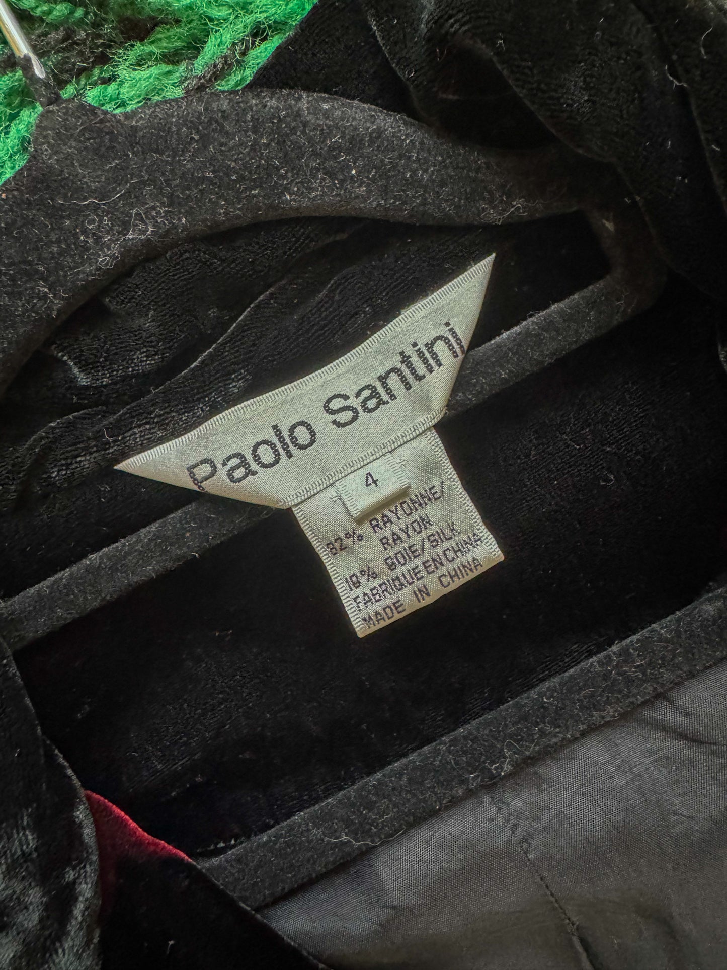 VINTAGE 1990S PAOLO SANTINI SILK BLEND VELVET BLAZER JACKET S