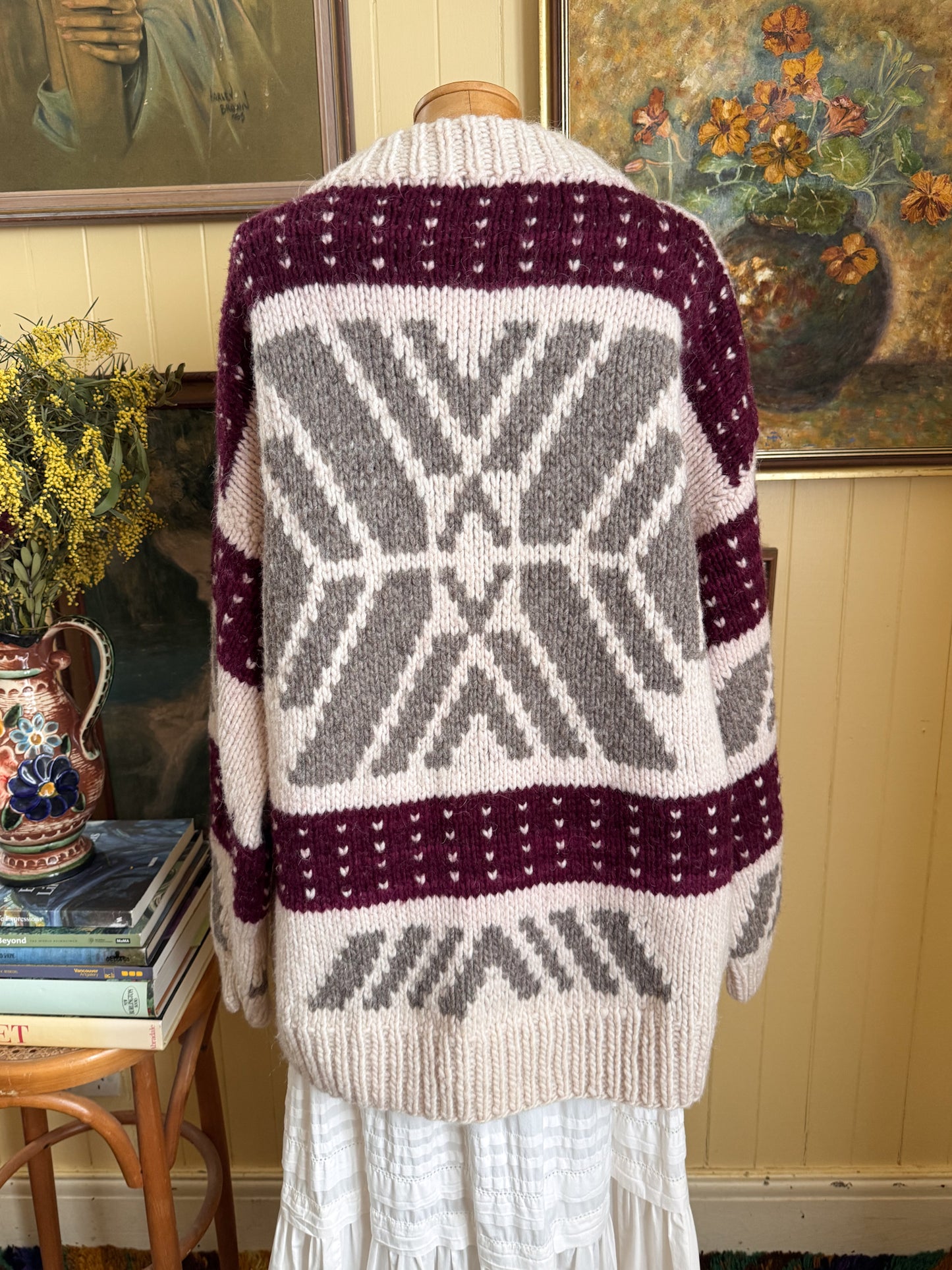 VINTAGE 1990S PROMISED LAND ECUADOR 100% WOOL CHUNKY KNIT JUMPER L