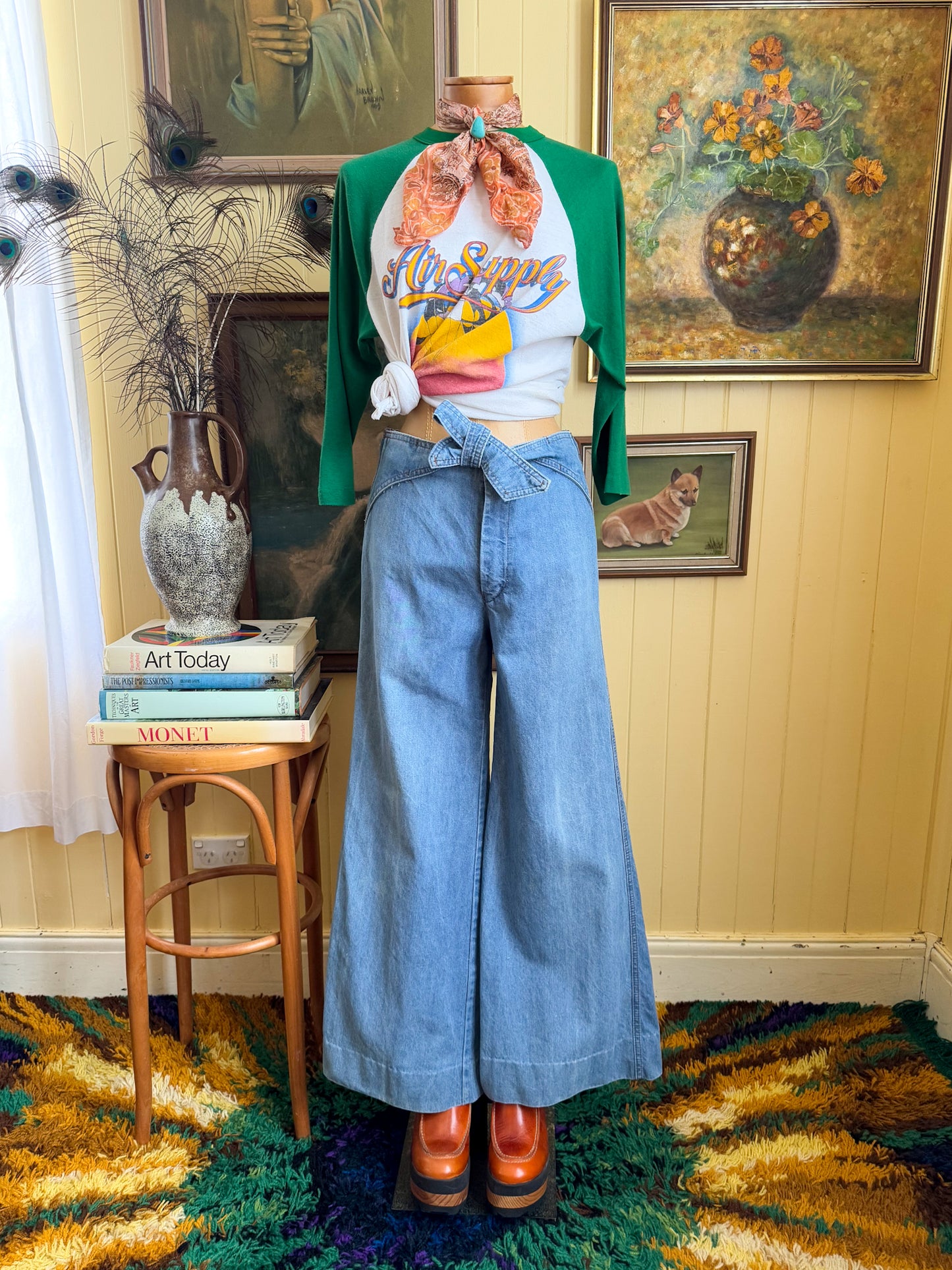 VINTAGE 1982 AIR SUPPLY WORLD TOUR PRINT RAGLAN TSHIRT L