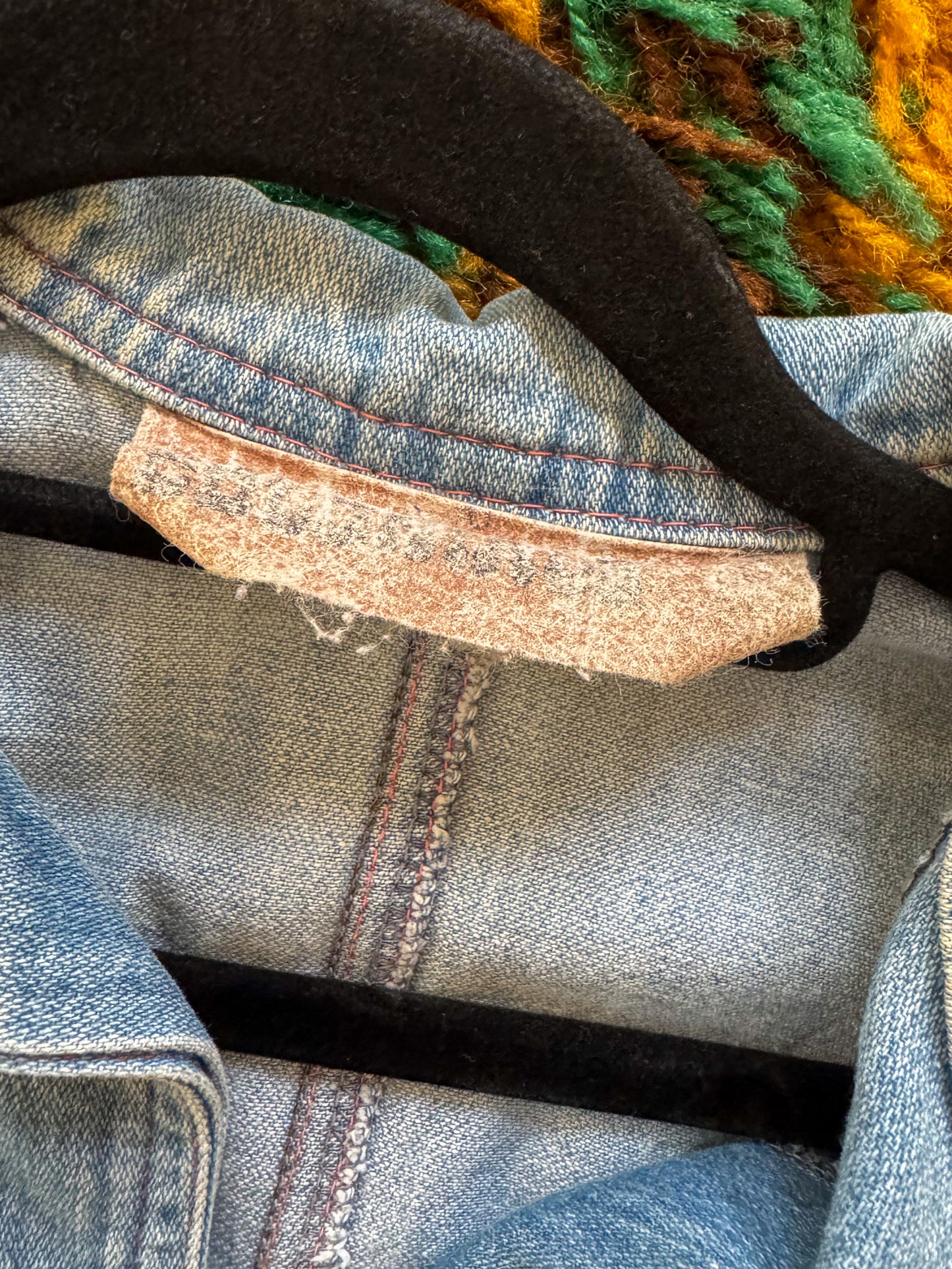 VINTAGE 1970S COLONIALS COTTON DENIM SAFARI SHIRT JACKET S/M