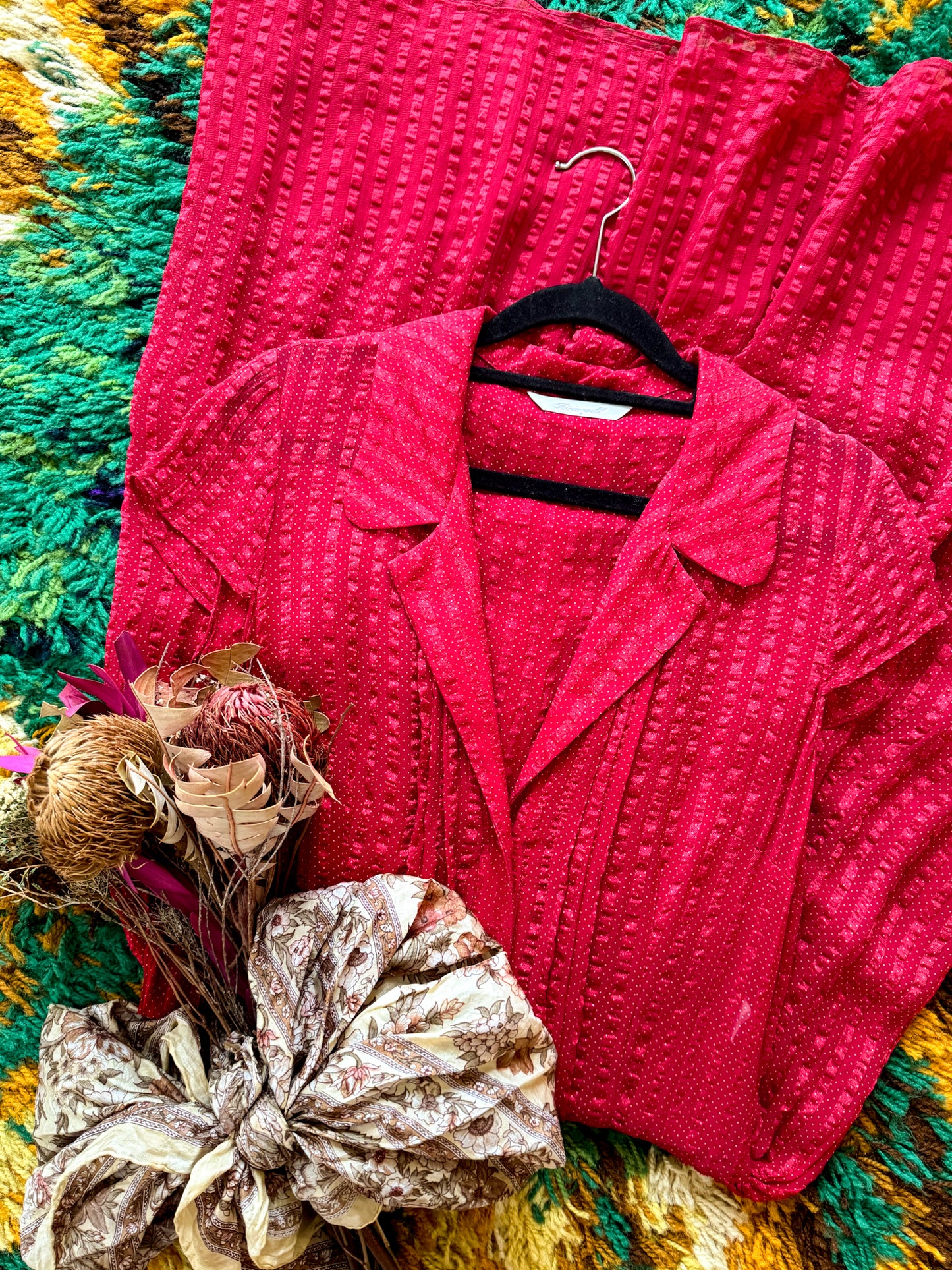 VINTAGE 1990S BRACEWELL SILK SHEER STRIPED MIDI SHIRT DRESS S/M