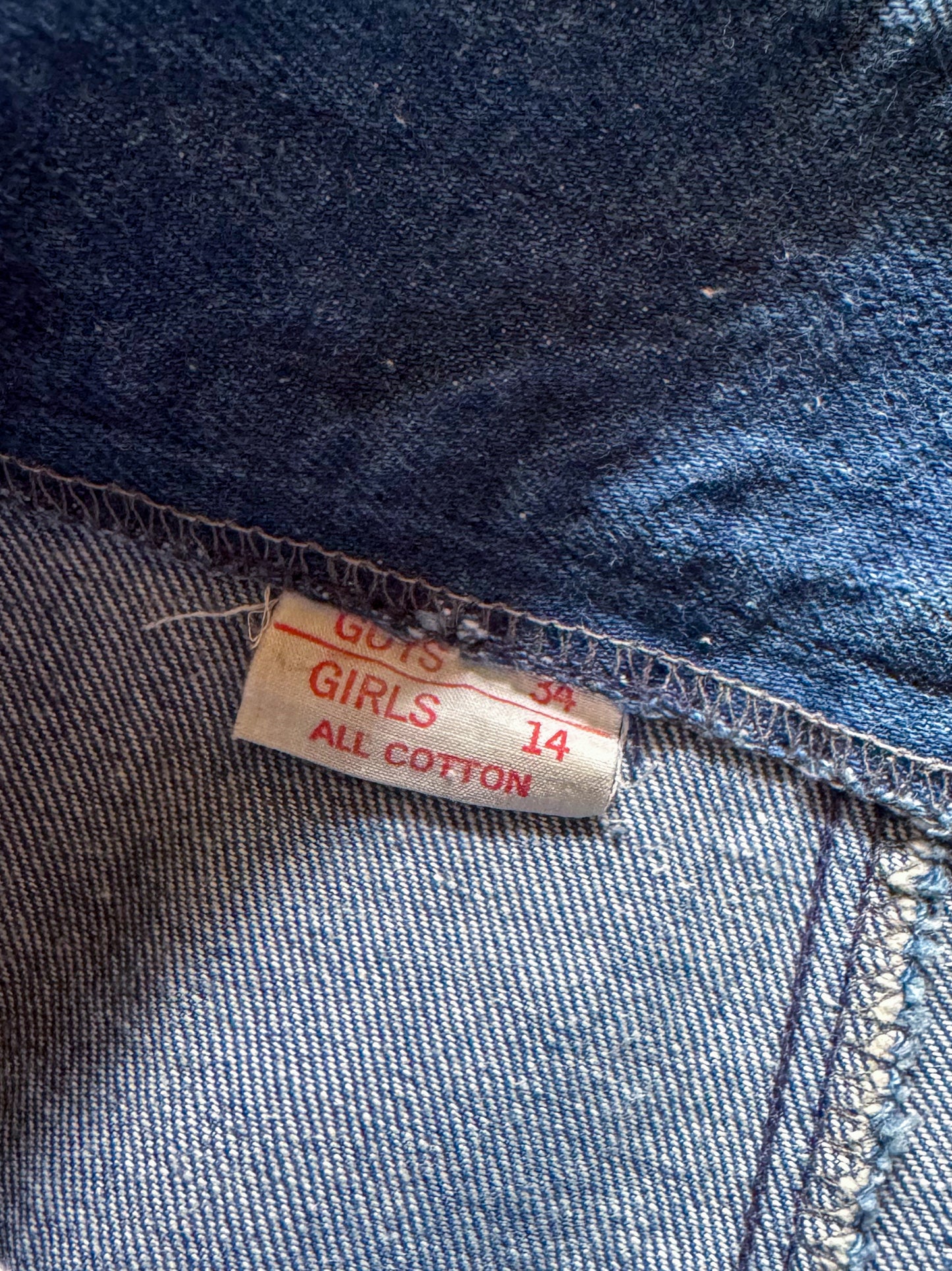 VINTAGE 1970S STAGGERS WIDE LEG SUPER FLARE BELLBOTTOM HIGH WAIST DENIM JEANS M/L