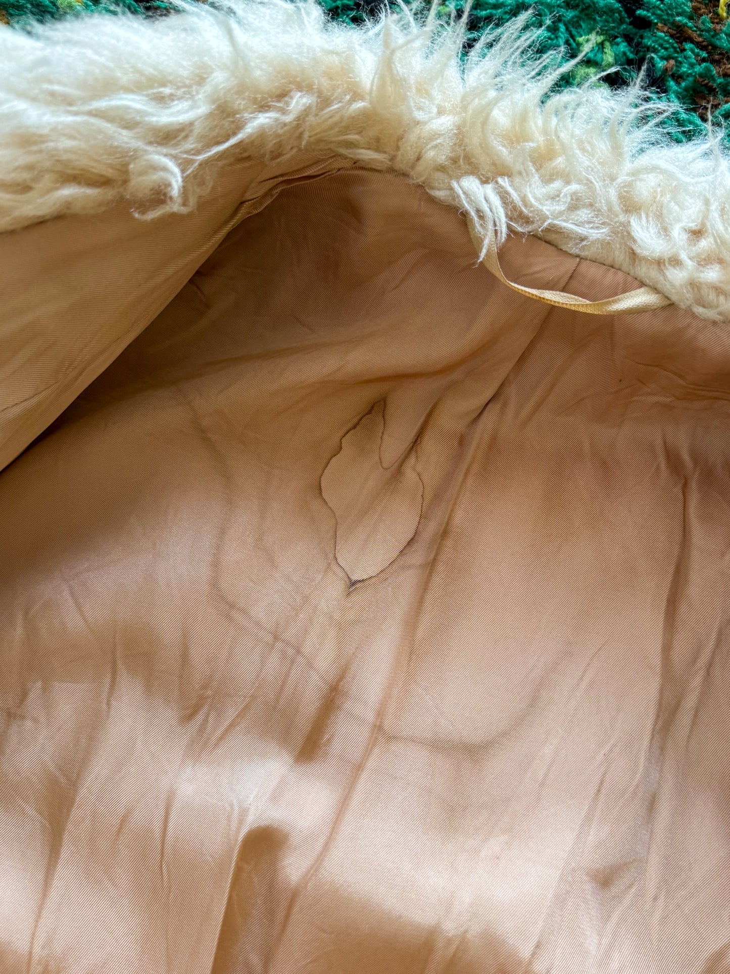 VINTAGE 1970S EAST GERMAN FLOKATI WOOL LONGLINE PENNY LANE COAT S/M