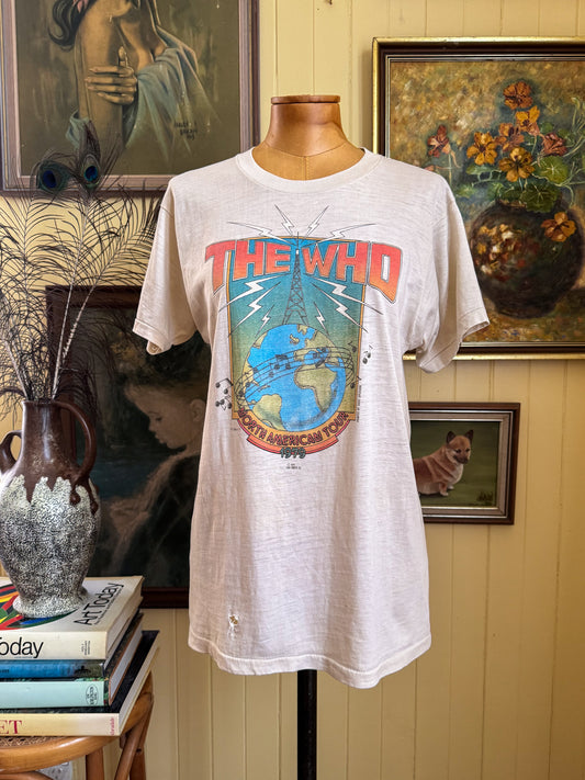 VINTAGE 1979 RARE THE WHO NORTH AMERICAN TOUR PRINT SINGLE STITCH TSHIRT M