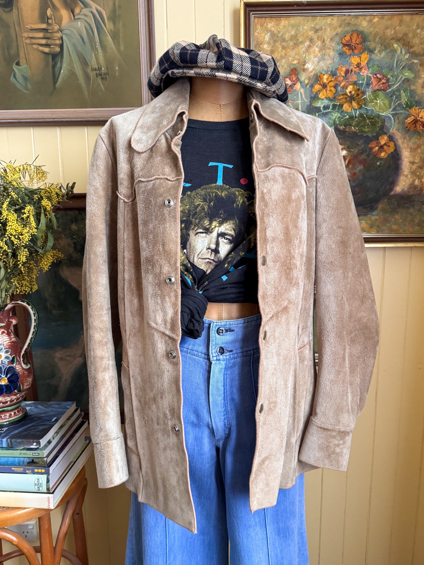 VINTAGE 1988 ROBERT PLANT NON-STOP GO WORLD TOUR PRINT BAND TSHIRT L/XL