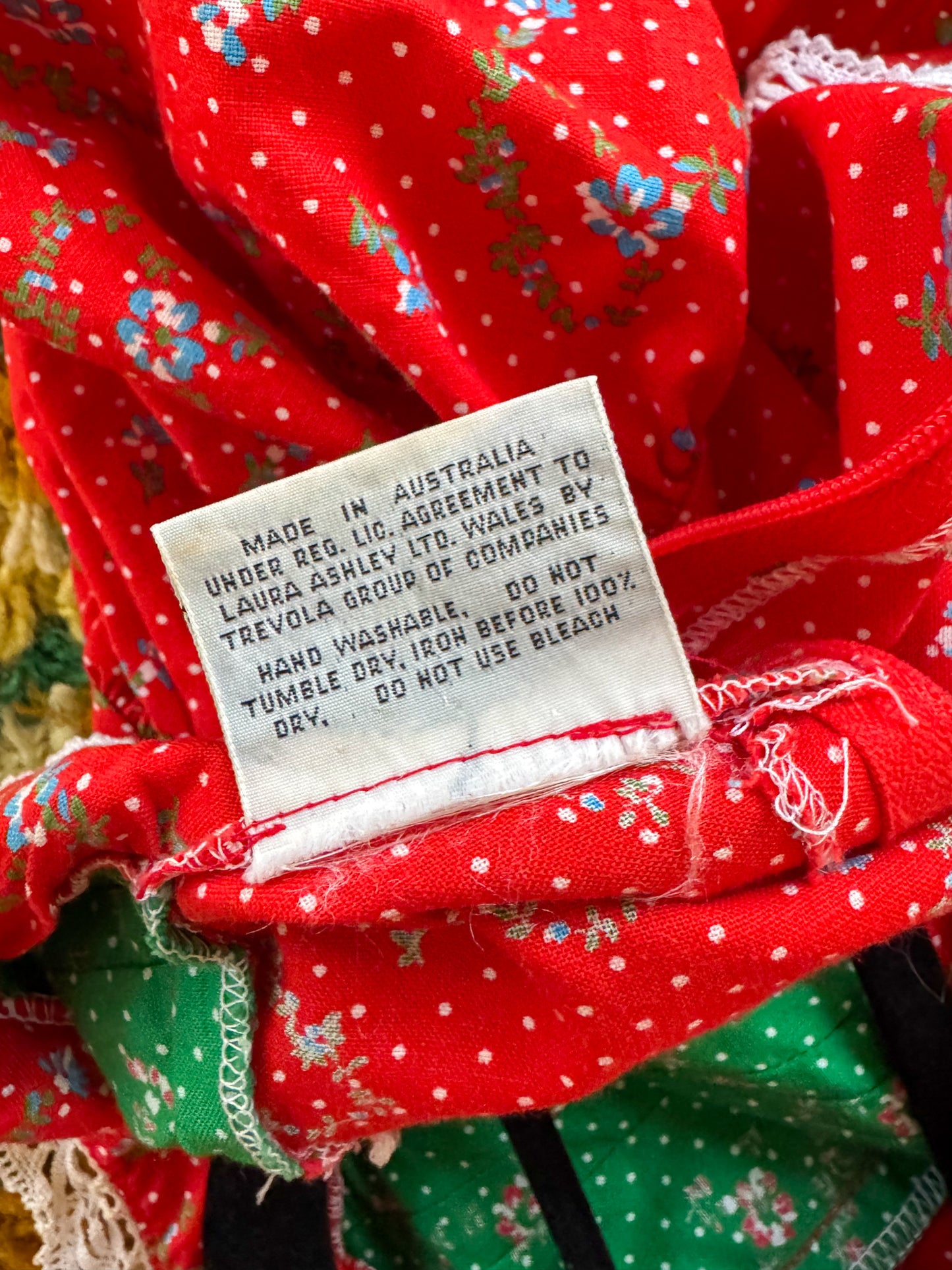 VINTAGE 1970S RARE AUSTRALIAN LAURA ASHLEY COTTON PRAIRIE MAXI DRESS S