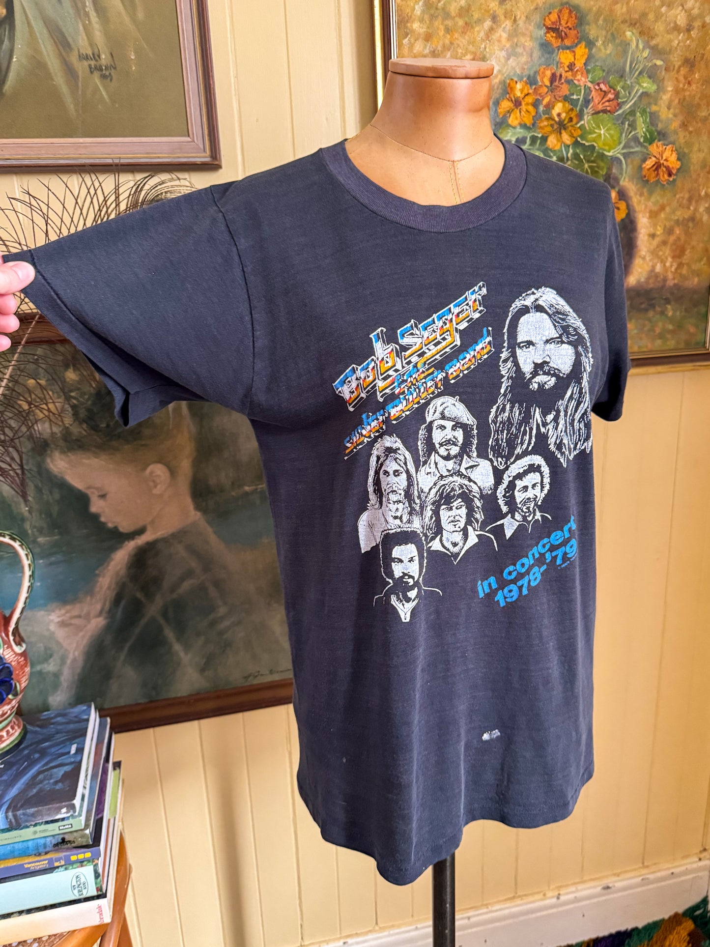 VINTAGE 1978 BOB SEGER + THE SILVER BULLET BAND PRINT SOUVENIR TSHIRT S/M