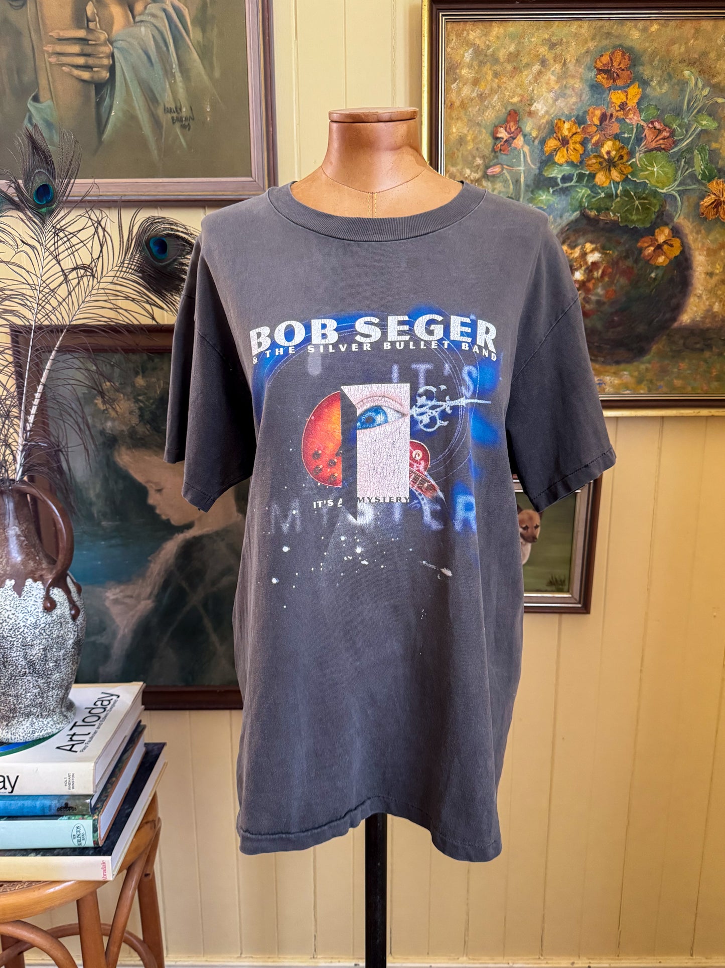 VINTAGE 1996 BOB SEGER AND THE SILVER BULLET BAND NORTH AMERICAN TOUR PRINT SINGLE STITCH TSHIRT M/L/XL