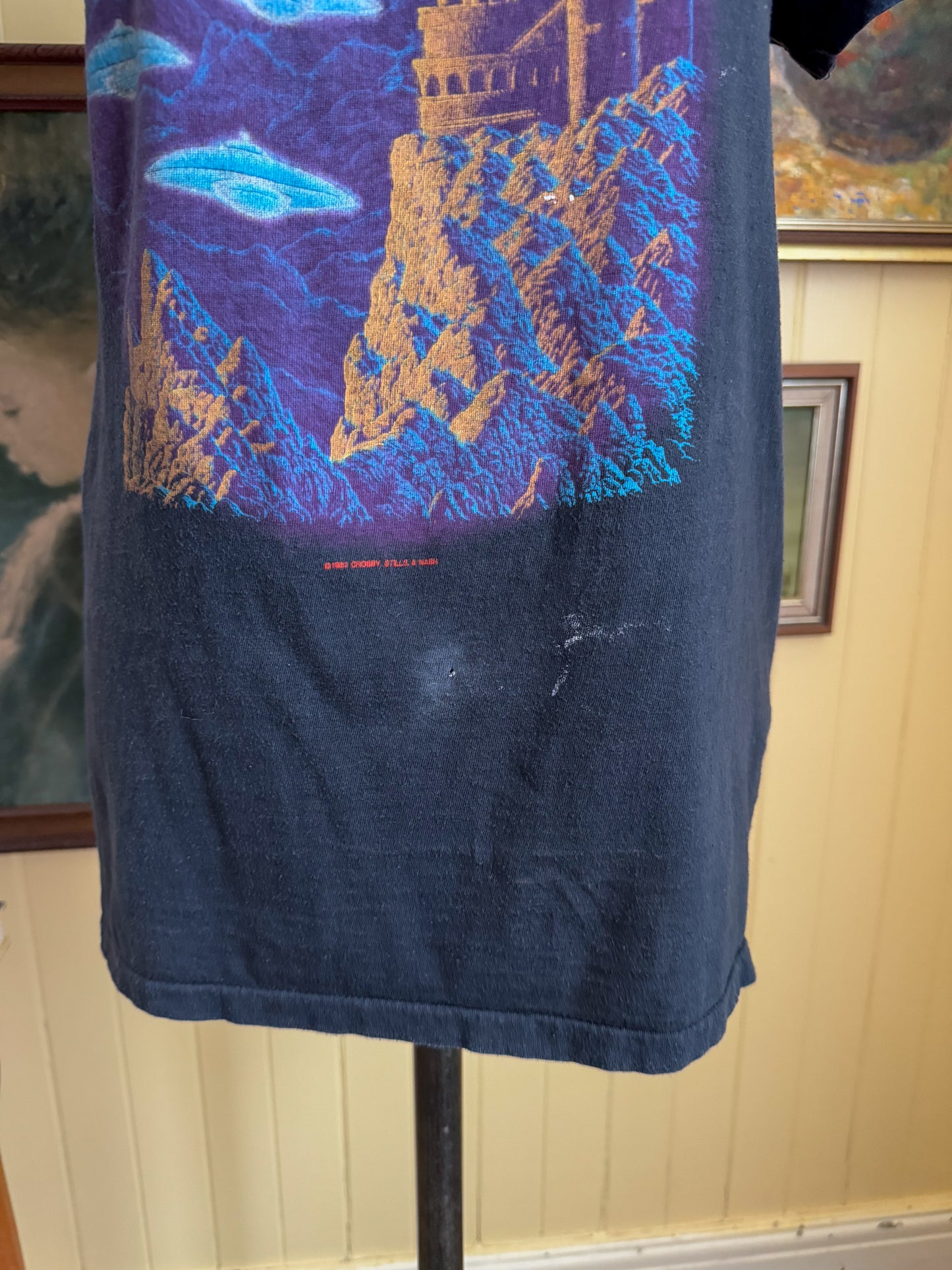 VINTAGE 1982 CROSBY STILLS AND NASH DAYLIGHT AGAIN TOUR PRINT SINGLE STITCH TSHIRT S