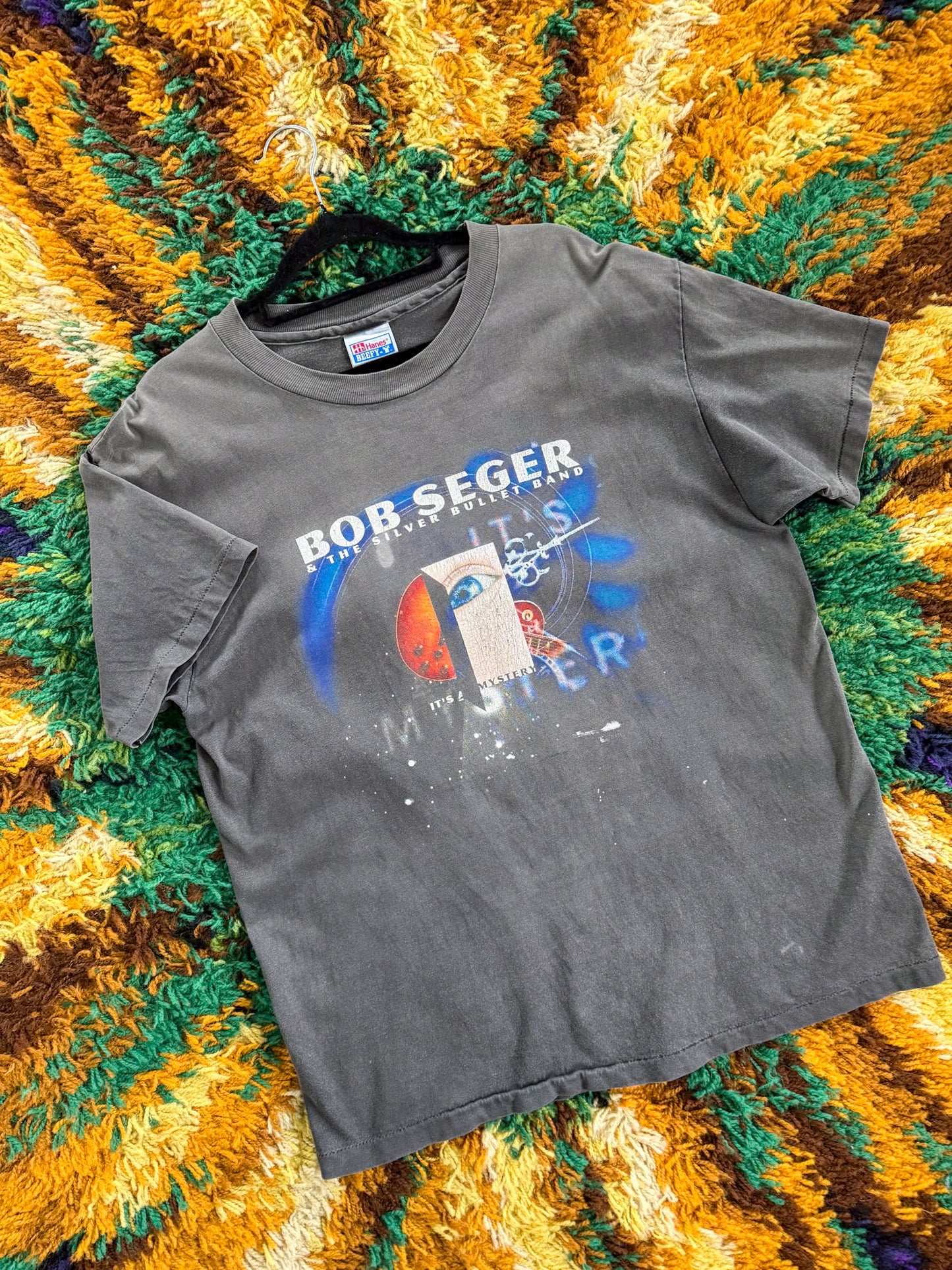 VINTAGE 1996 BOB SEGER AND THE SILVER BULLET BAND NORTH AMERICAN TOUR PRINT SINGLE STITCH TSHIRT M/L/XL