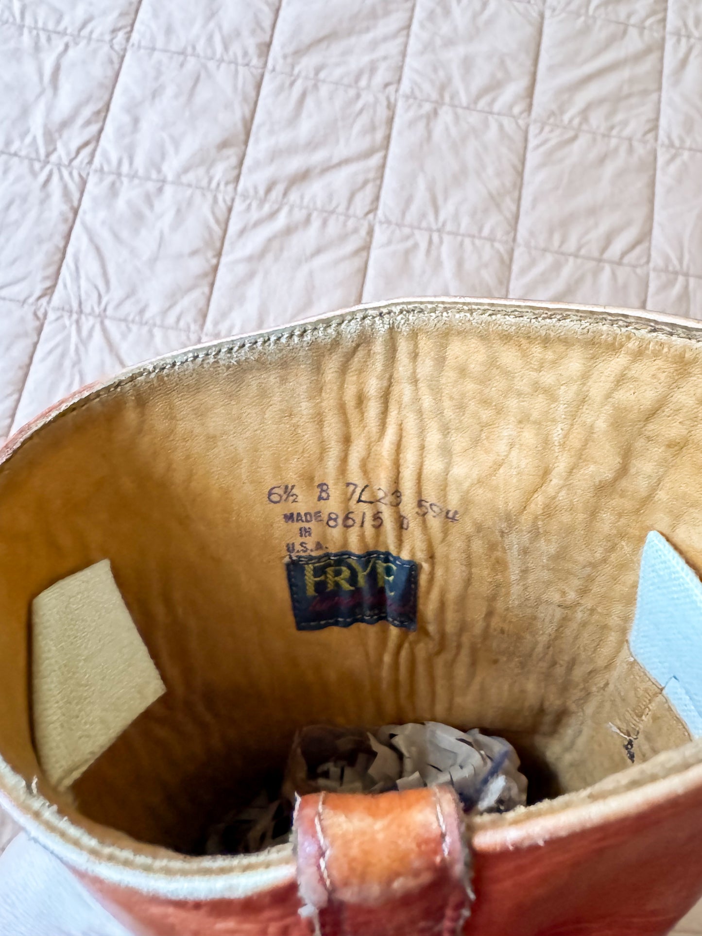 VINTAGE FRYE BLACK LABEL LEATHER TALL HARNESS RIDING BOOTS 6.5