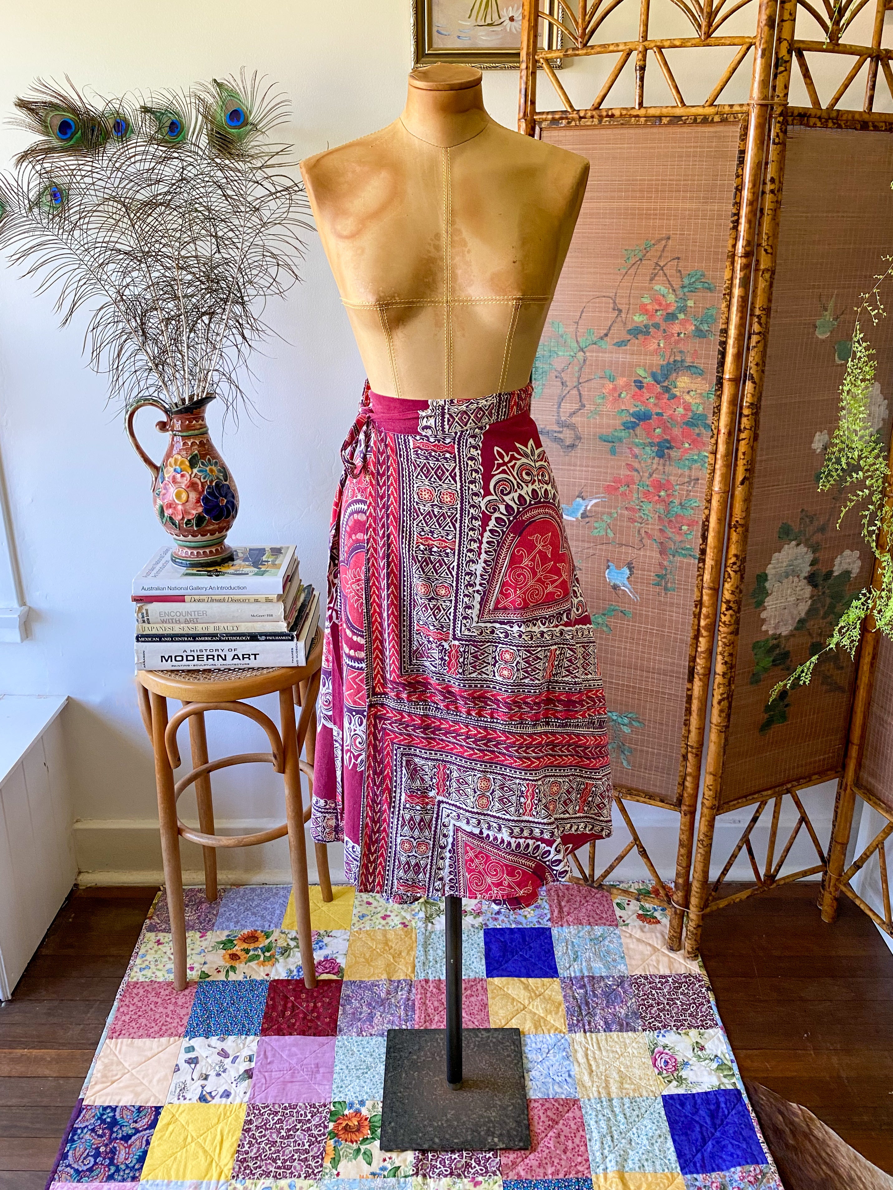 70s vintage 2024 wrap skirt