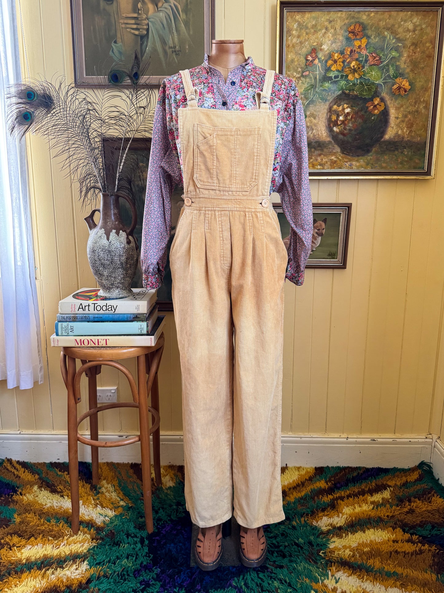 VINTAGE 1990S AUSTRALIAN THE COUNTRY FIELDS COTTON FLORAL PRINT BLOUSE M/L