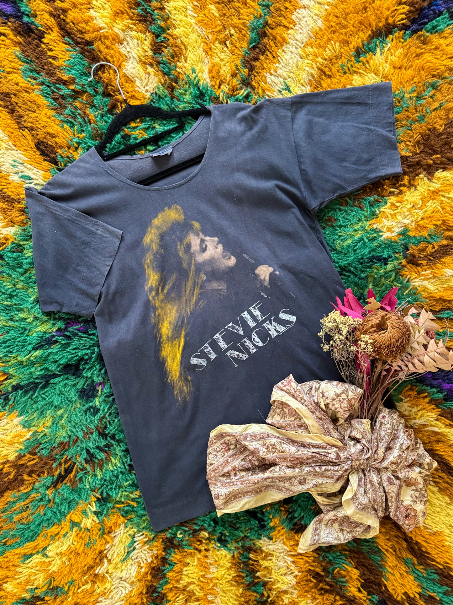 VINTAGE 1986 STEVIE NICKS KNOCKING ON HEAVENS DOOR AUSTRALIAN TOUR PRINT SINGLE STITCH TSHIRT M