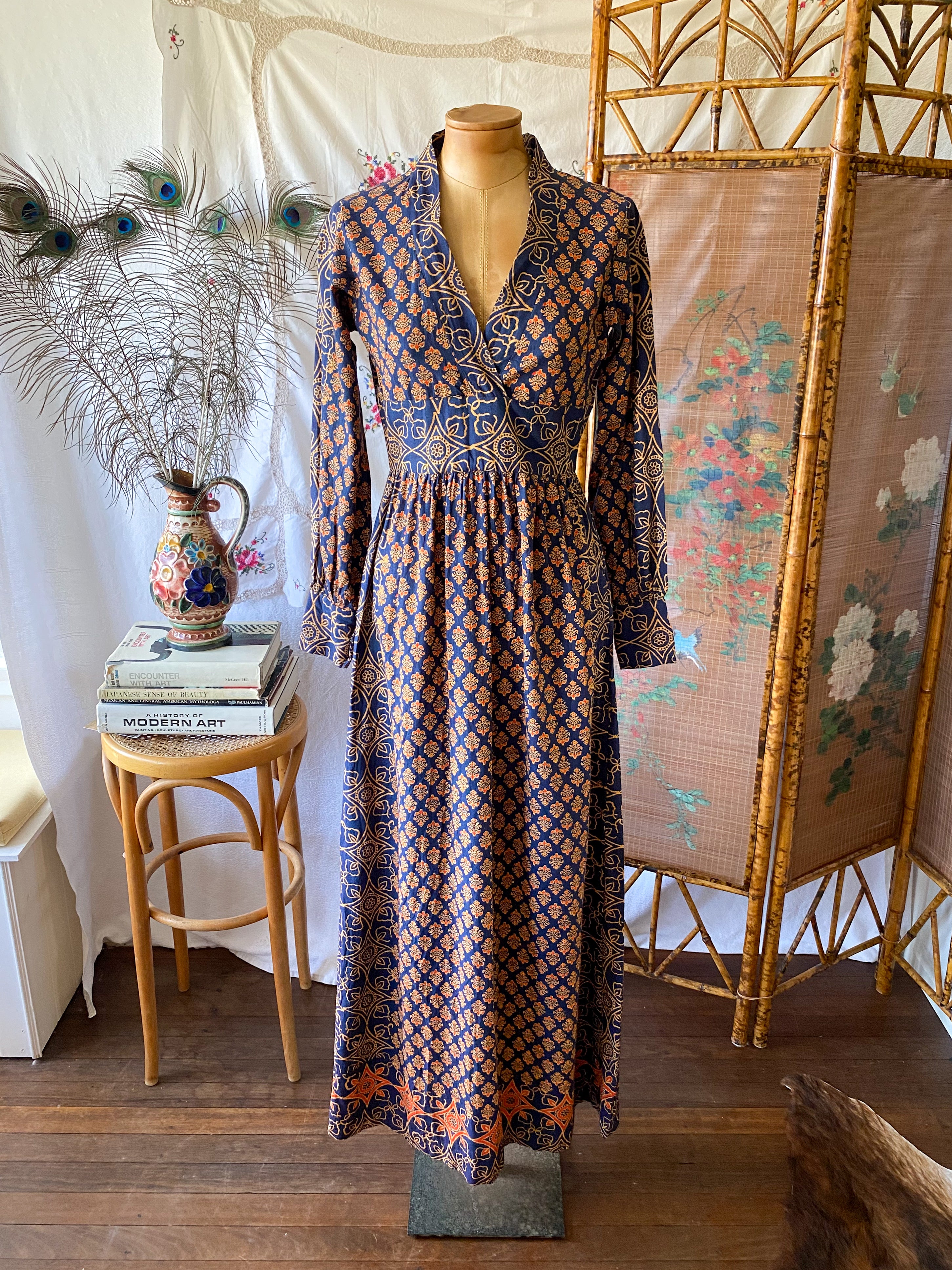 Vintage cotton sale maxi dress