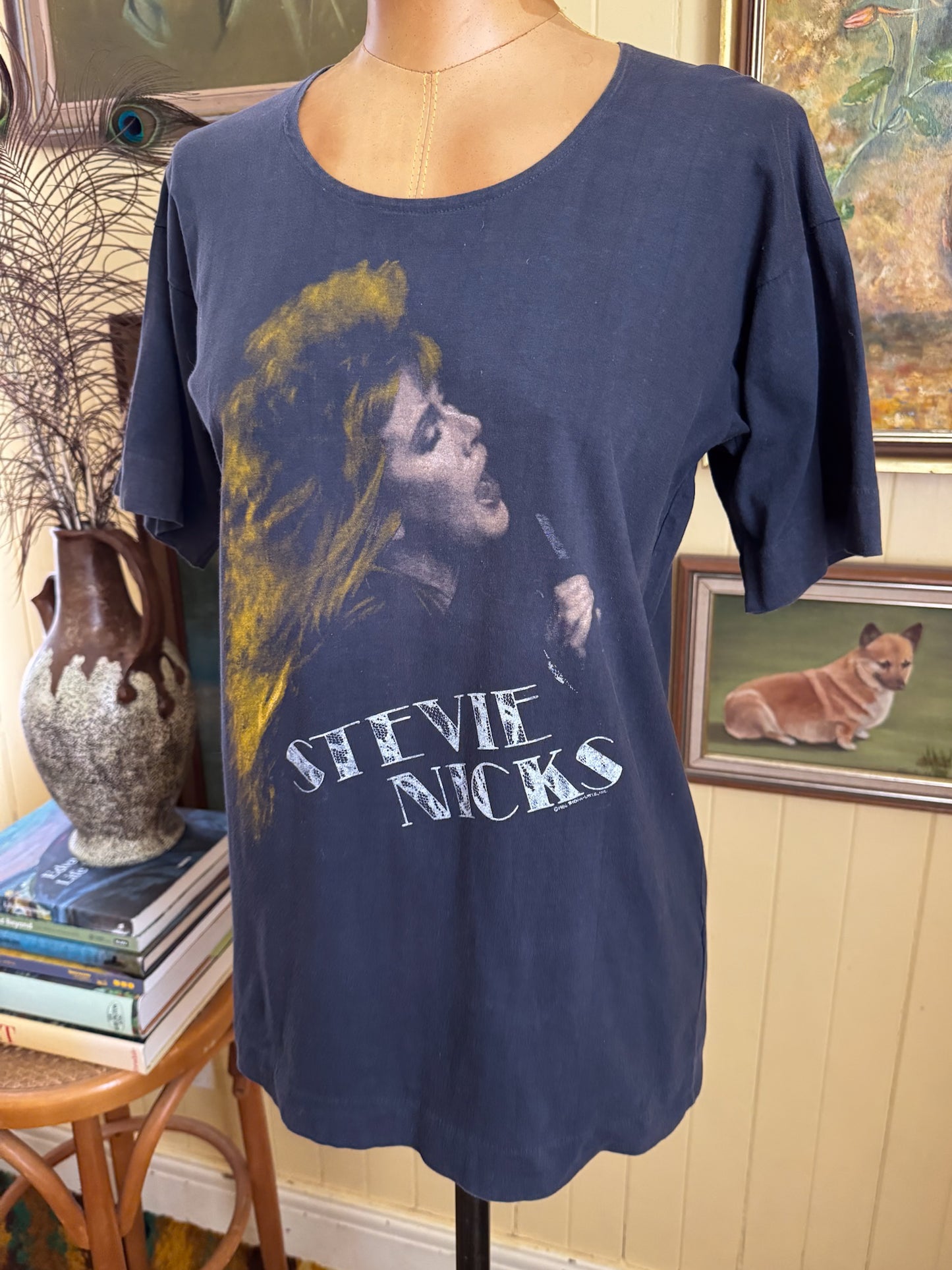 VINTAGE 1986 STEVIE NICKS KNOCKING ON HEAVENS DOOR AUSTRALIAN TOUR PRINT SINGLE STITCH TSHIRT M