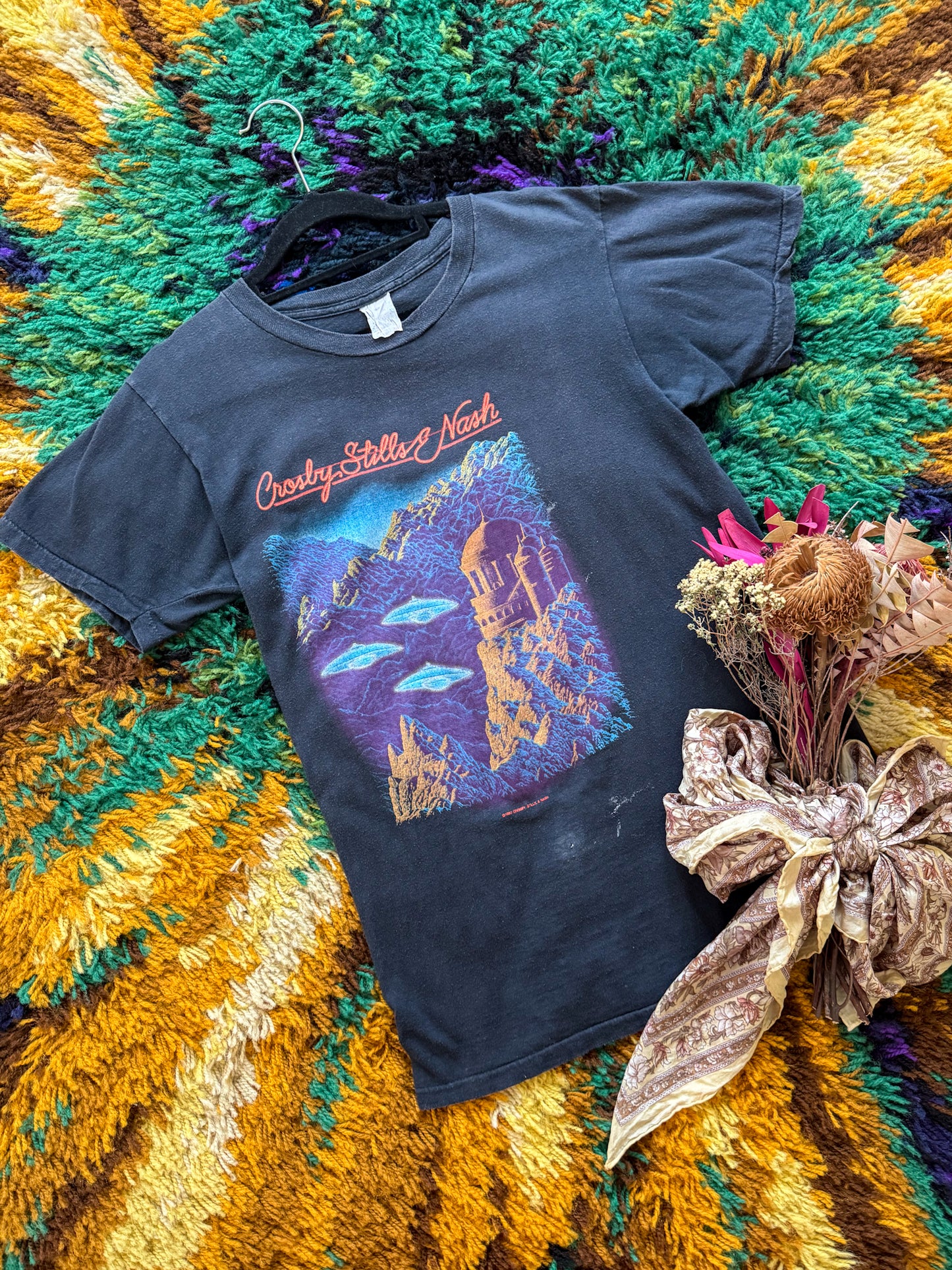 VINTAGE 1982 CROSBY STILLS AND NASH DAYLIGHT AGAIN TOUR PRINT SINGLE STITCH TSHIRT S