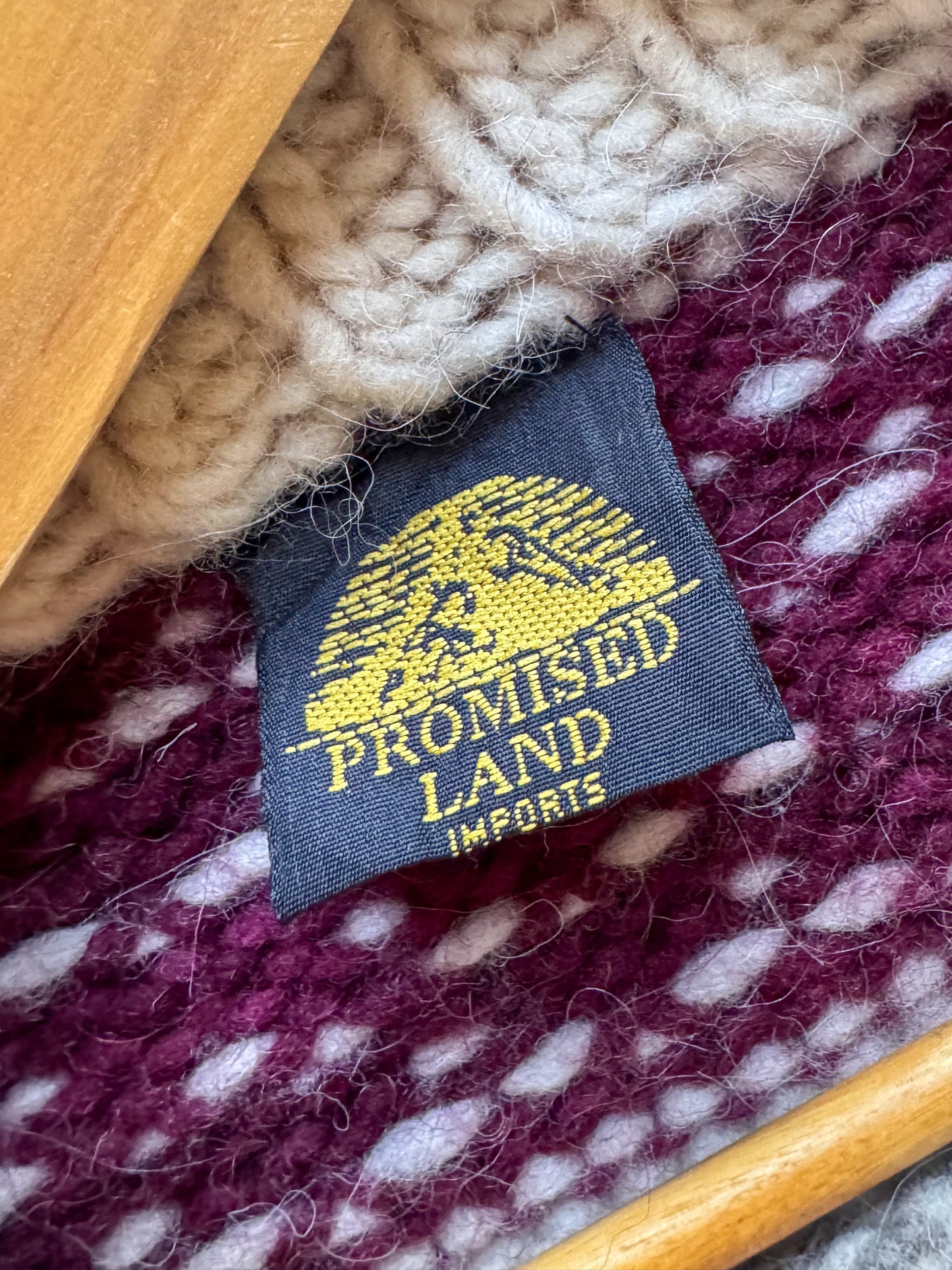 VINTAGE 1990S PROMISED LAND ECUADOR 100% WOOL CHUNKY KNIT JUMPER L